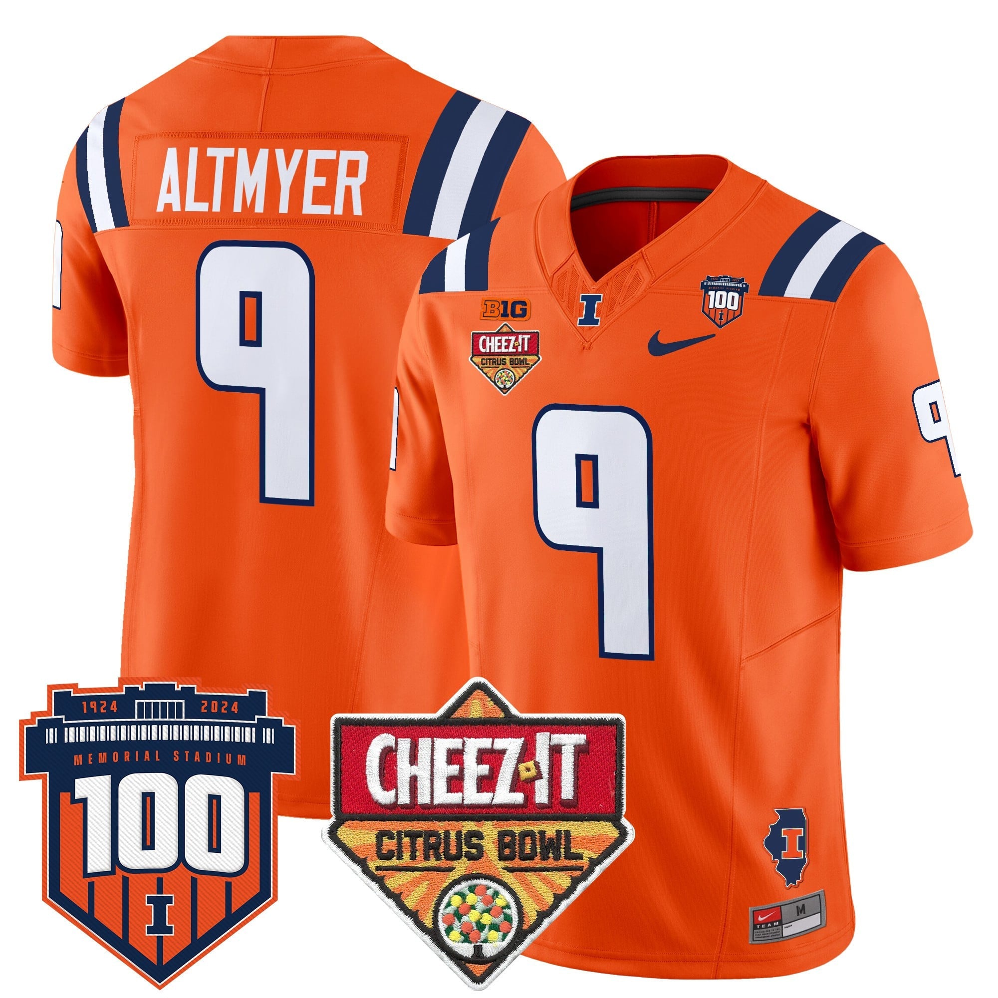 Men's Illinois Fighting Illini 2025 Cheez-It Citrus Bowl Patch Vapor Limited Jersey - All Stitched