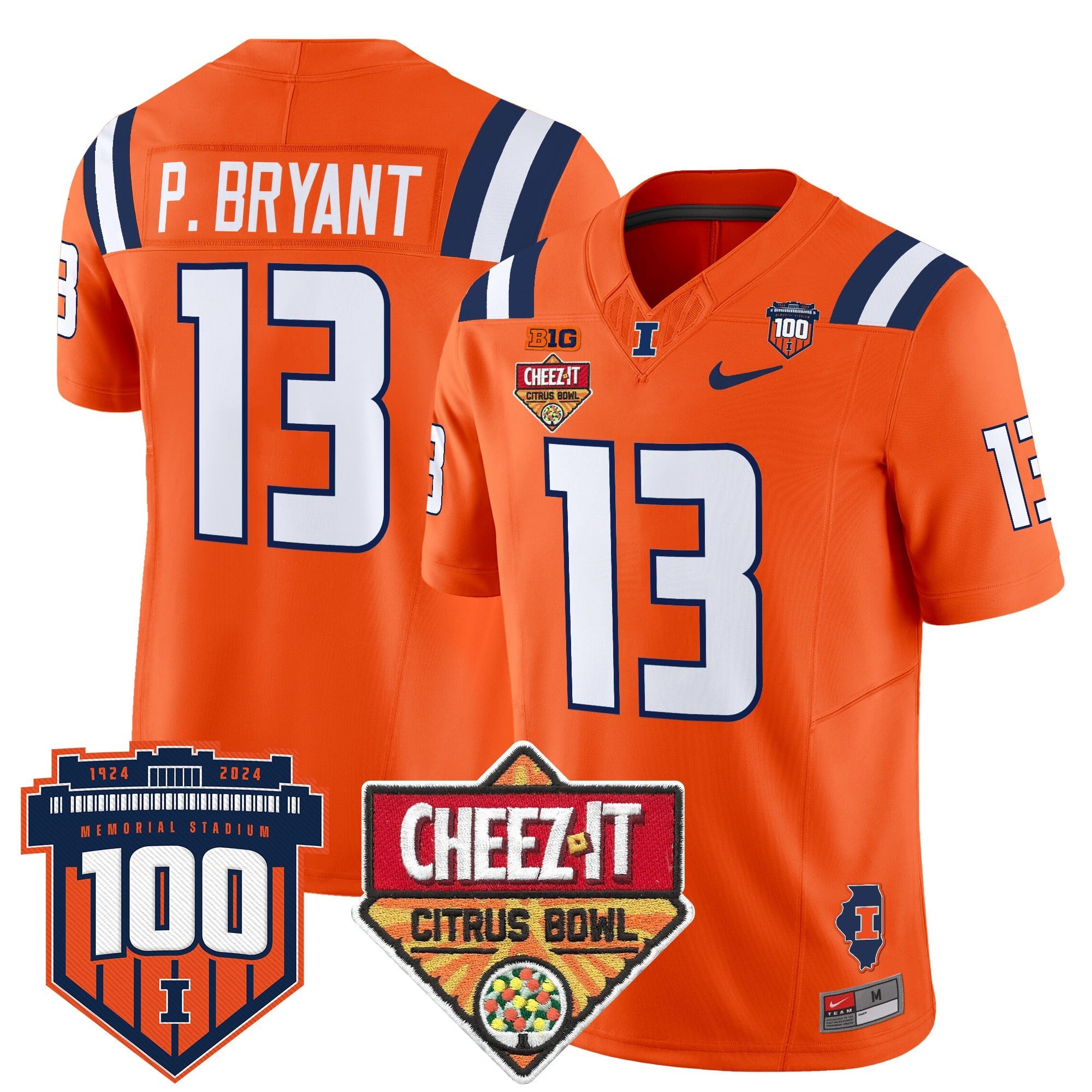 Men's Illinois Fighting Illini 2025 Cheez-It Citrus Bowl Patch Vapor Limited Jersey - All Stitched