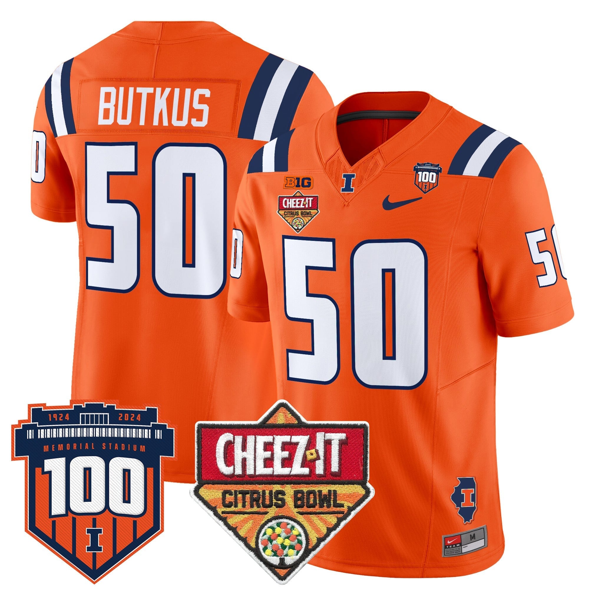 Men's Illinois Fighting Illini 2025 Cheez-It Citrus Bowl Patch Vapor Limited Jersey - All Stitched