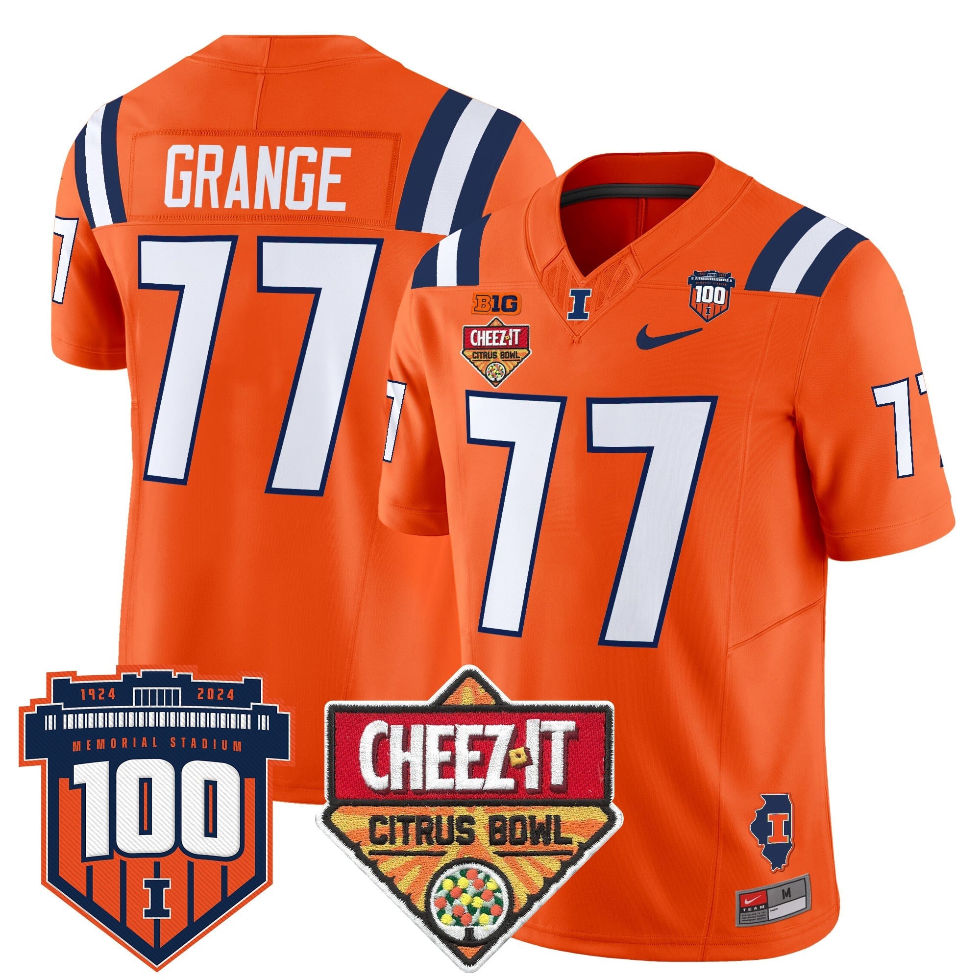 Men's Illinois Fighting Illini 2025 Cheez-It Citrus Bowl Patch Vapor Limited Jersey - All Stitched