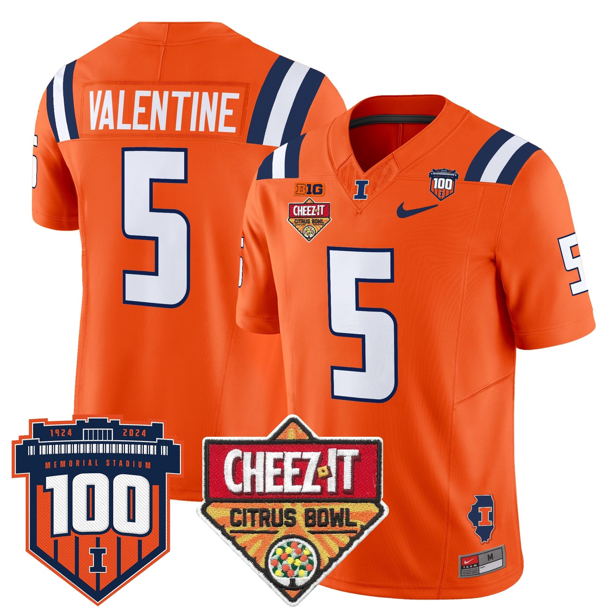 Men's Illinois Fighting Illini 2025 Cheez-It Citrus Bowl Patch Vapor Limited Jersey - All Stitched