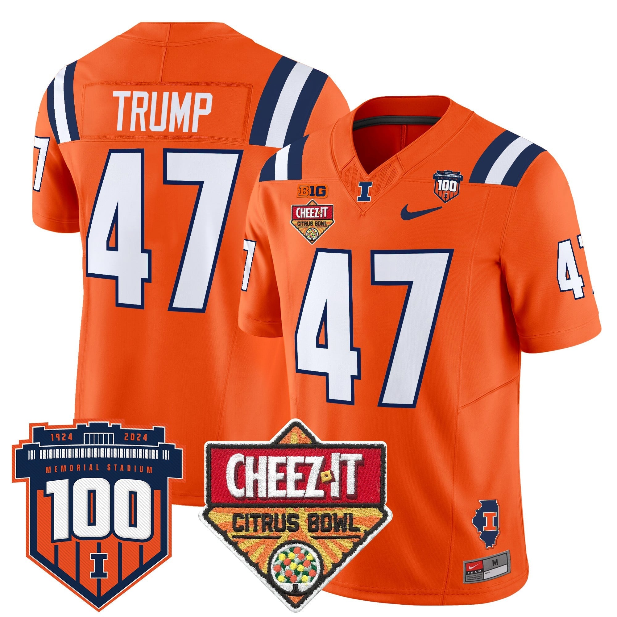 Men's Illinois Fighting Illini 2025 Cheez-It Citrus Bowl Patch Vapor Limited Jersey - All Stitched
