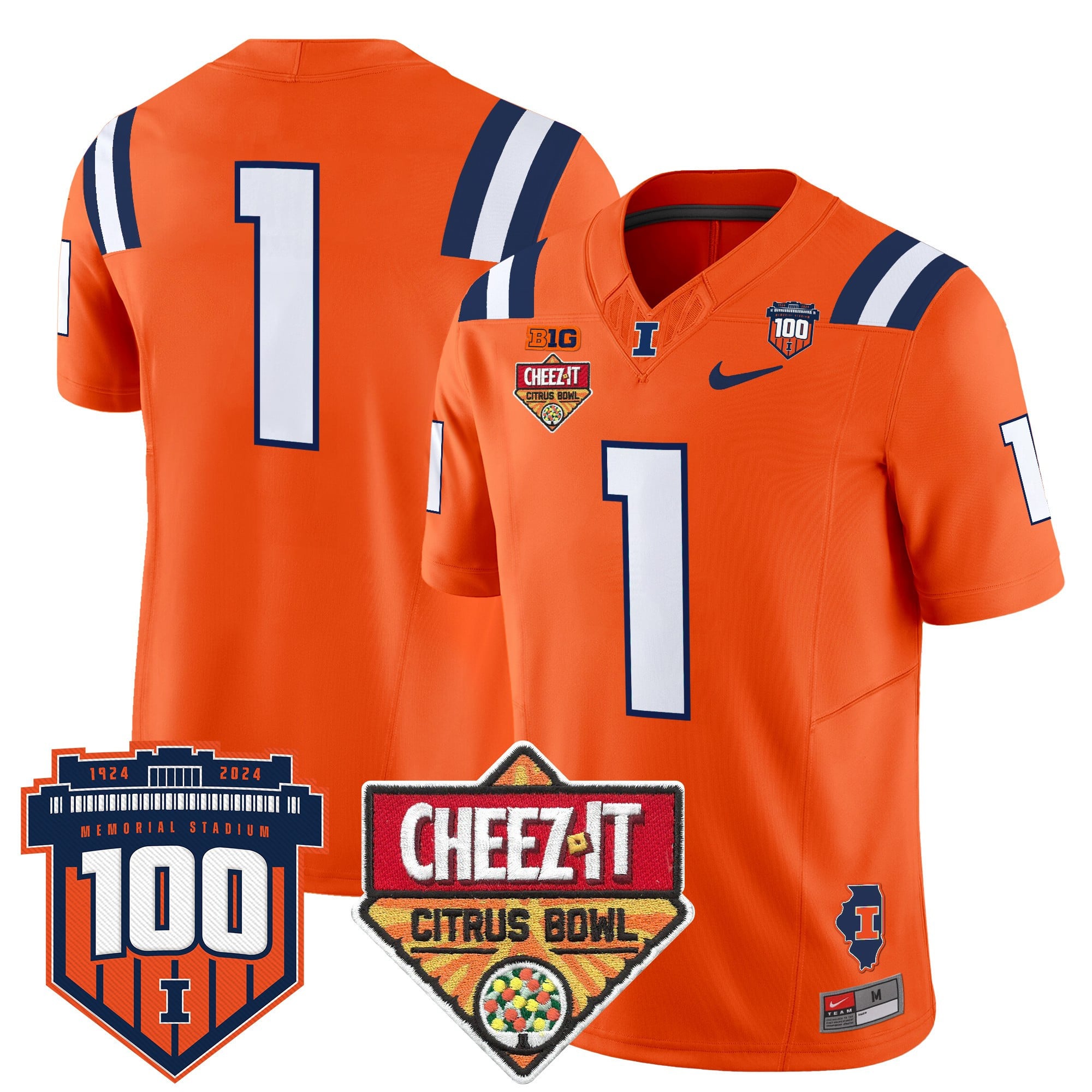 Men's Illinois Fighting Illini 2025 Cheez-It Citrus Bowl Patch Vapor Limited Jersey - All Stitched
