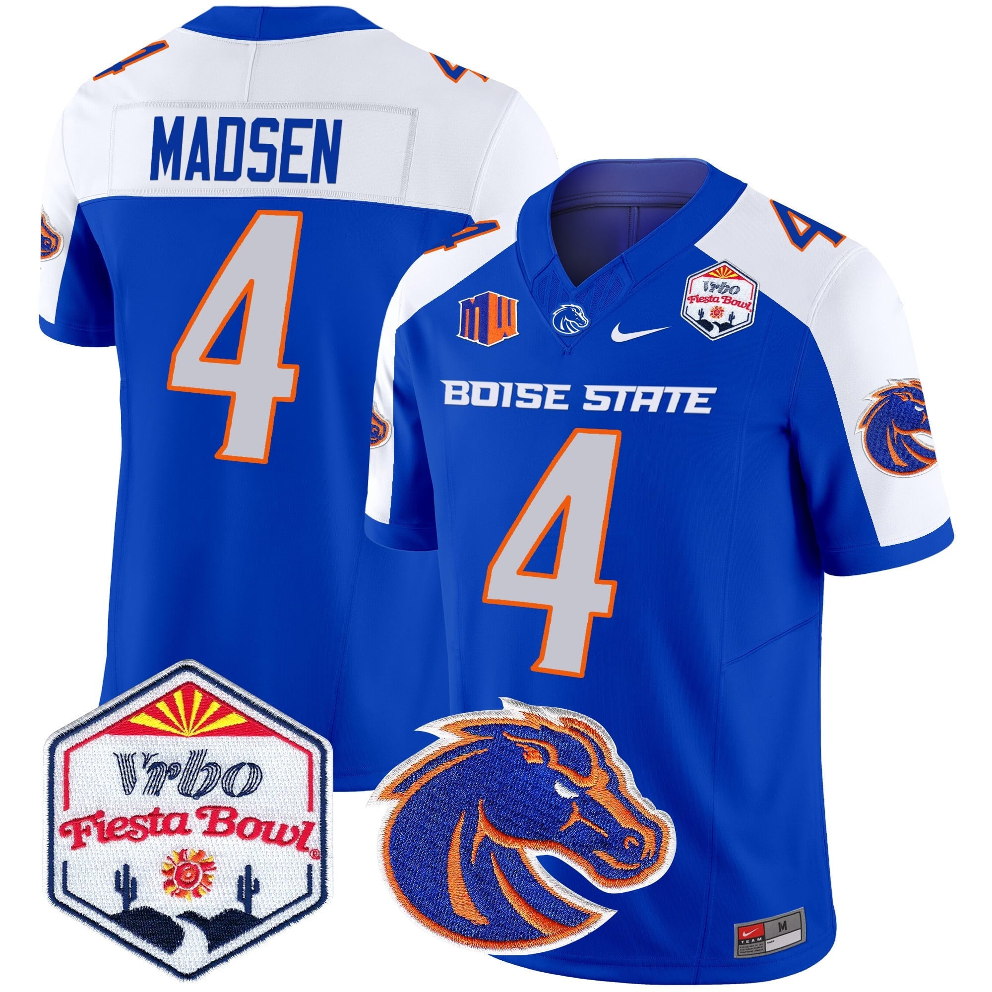 Men's Boise State Broncos 2025 The Fiesta Bowl Patch Vapor Limited Jersey - All Stitched