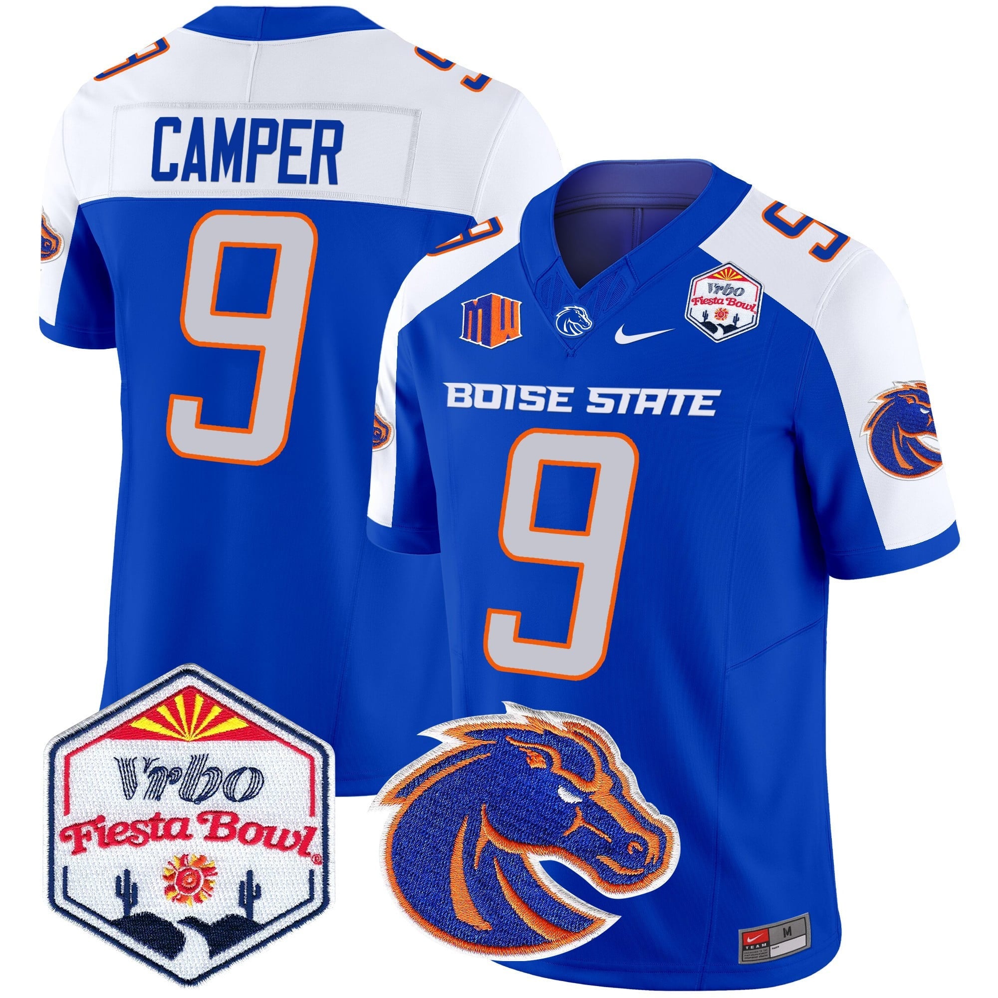 Men's Boise State Broncos 2025 The Fiesta Bowl Patch Vapor Limited Jersey - All Stitched