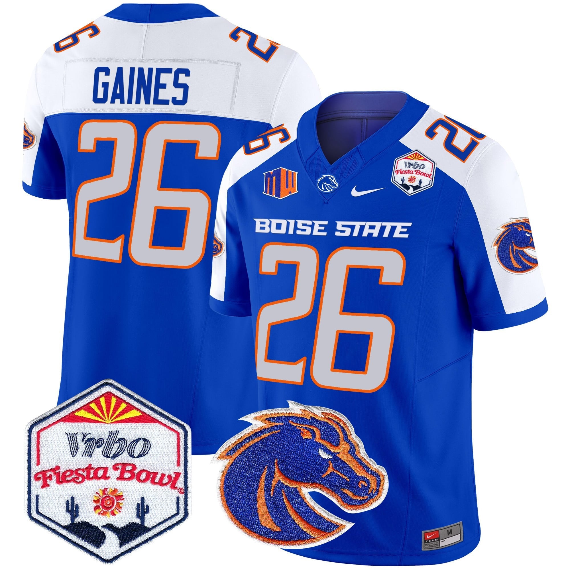 Men's Boise State Broncos 2025 The Fiesta Bowl Patch Vapor Limited Jersey - All Stitched