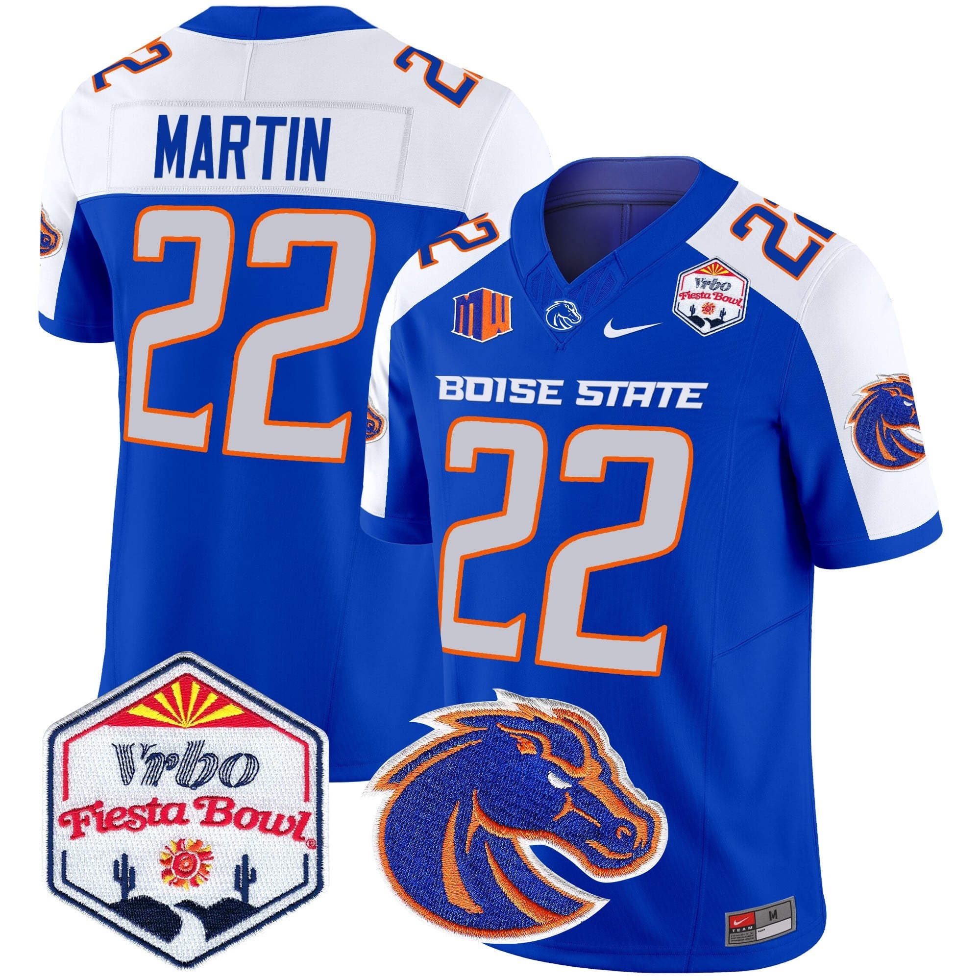Men's Boise State Broncos 2025 The Fiesta Bowl Patch Vapor Limited Jersey - All Stitched