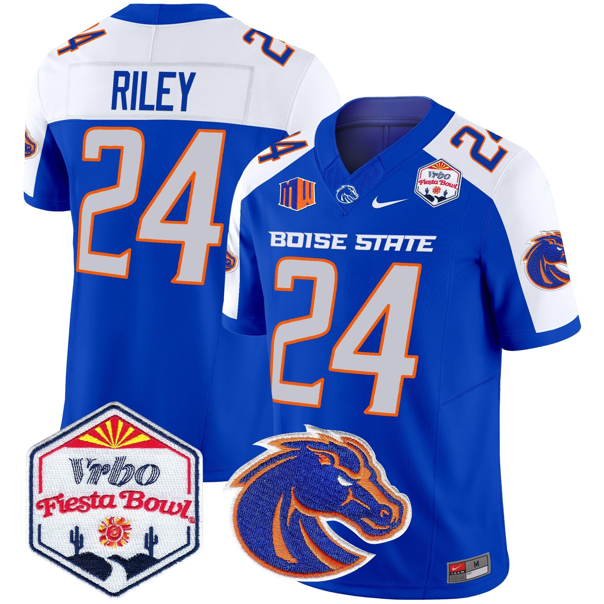 Men's Boise State Broncos 2025 The Fiesta Bowl Patch Vapor Limited Jersey - All Stitched
