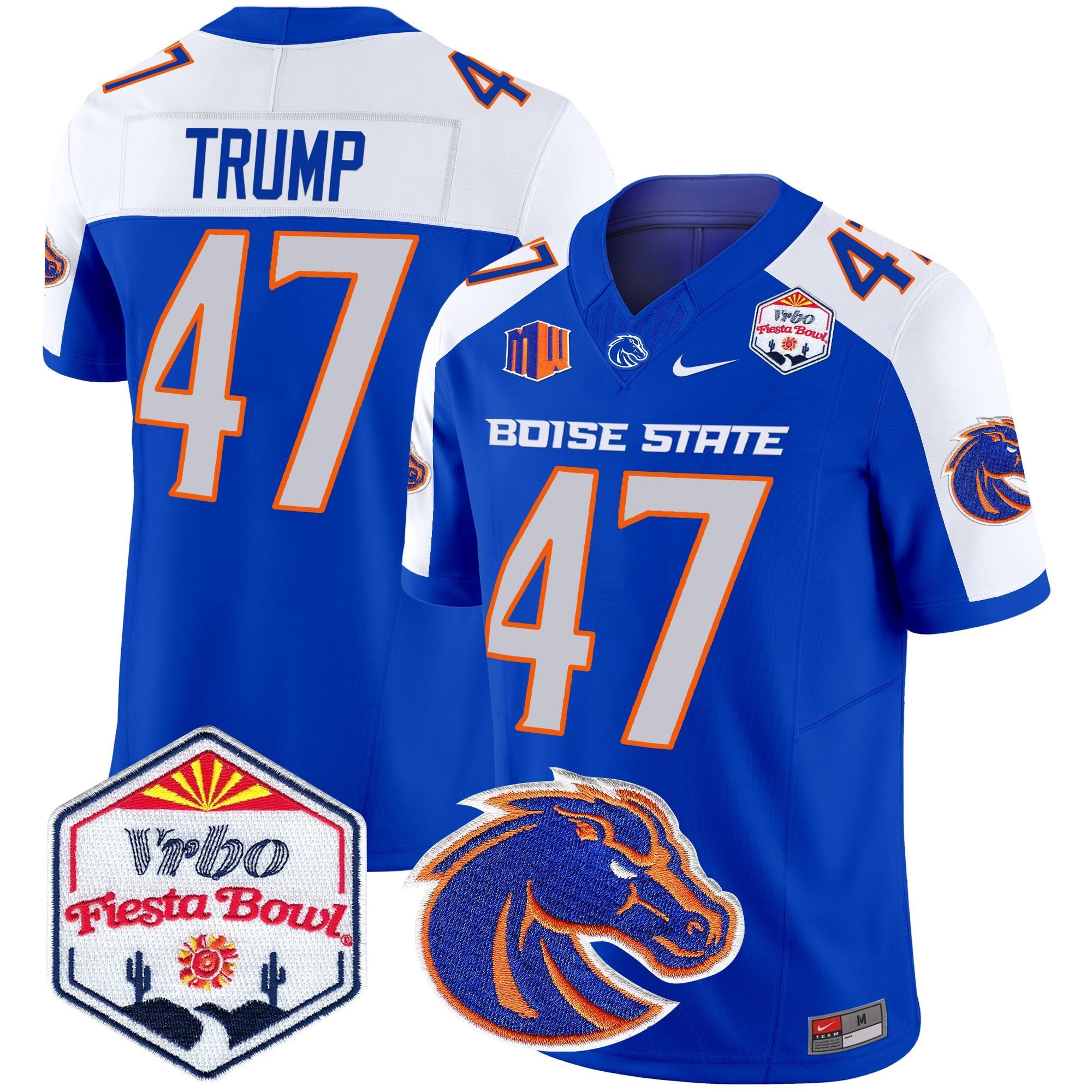 Men's Boise State Broncos 2025 The Fiesta Bowl Patch Vapor Limited Jersey - All Stitched