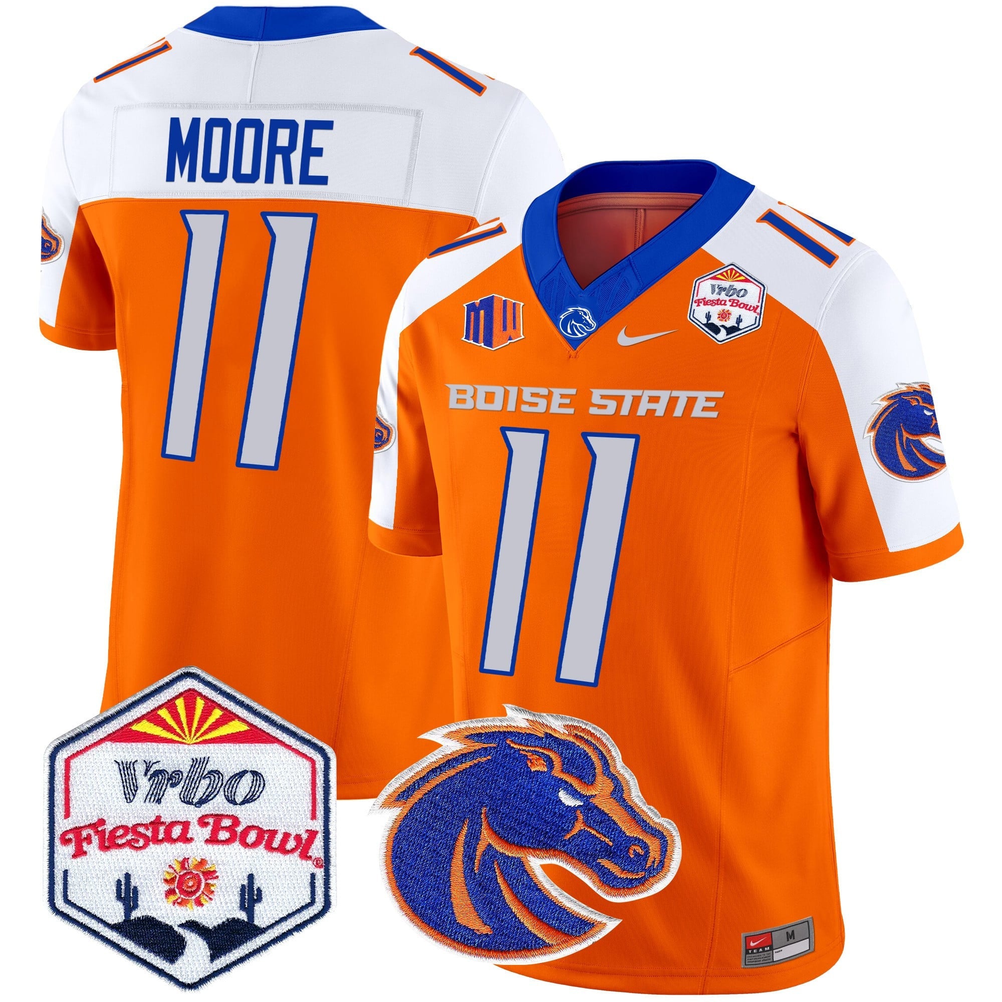 Men's Boise State Broncos 2025 The Fiesta Bowl Patch Vapor Limited Jersey - All Stitched