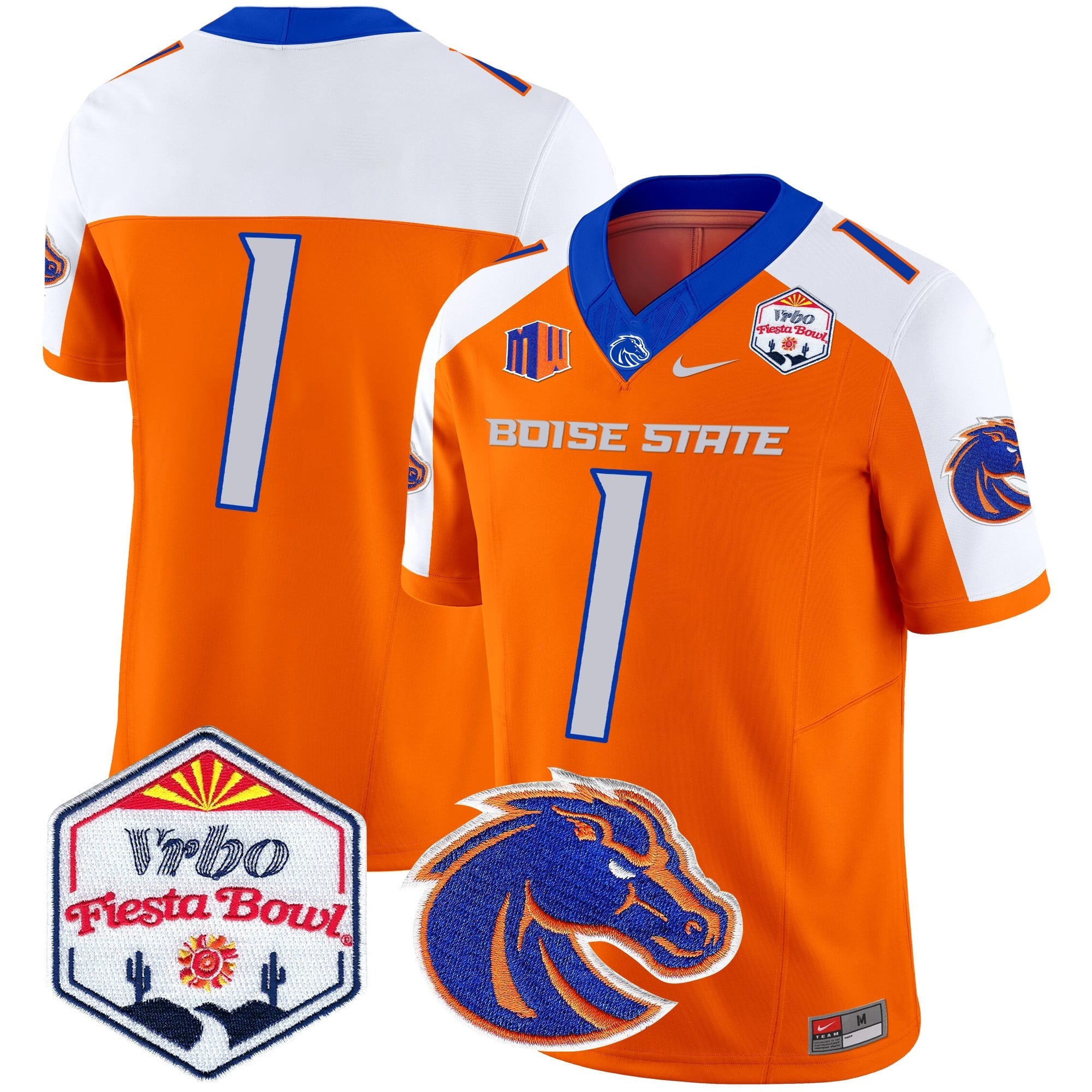 Men's Boise State Broncos 2025 The Fiesta Bowl Patch Vapor Limited Jersey - All Stitched