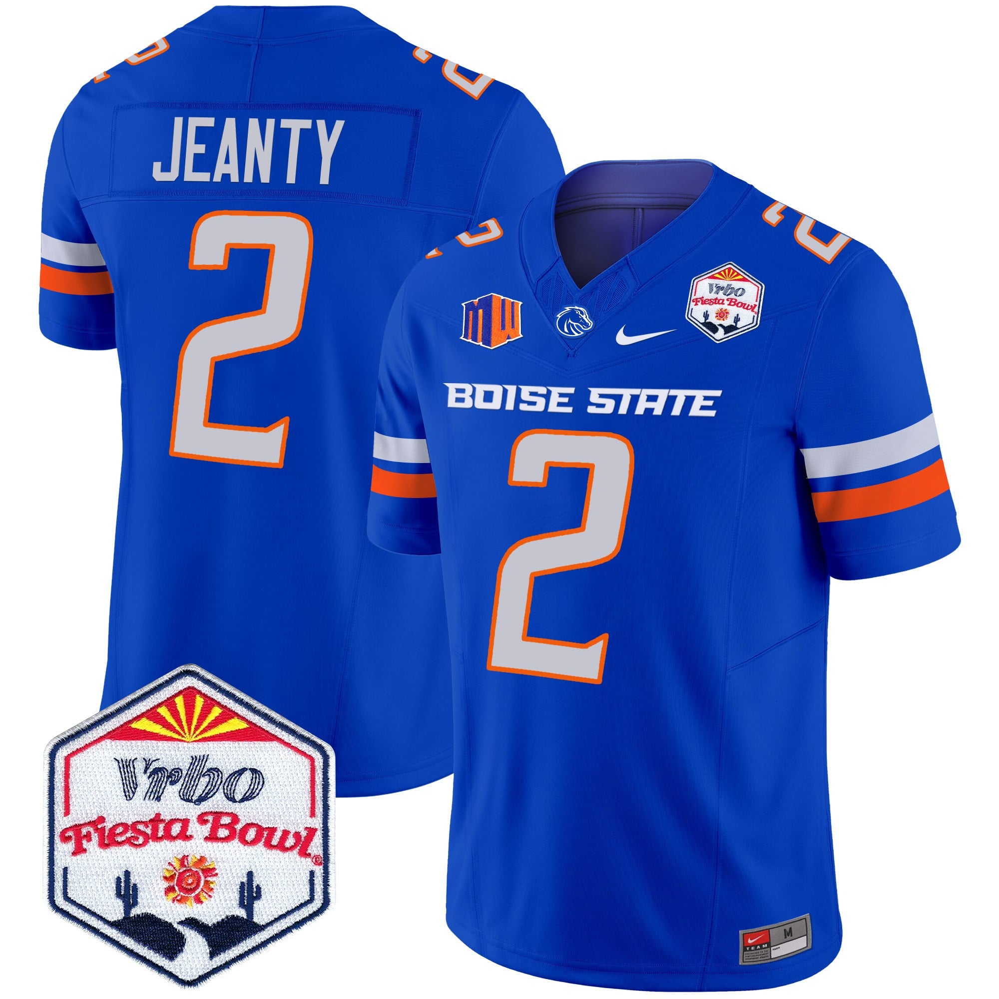 Men's Boise State Broncos 2025 The Fiesta Bowl Patch Vapor Limited Jersey - All Stitched