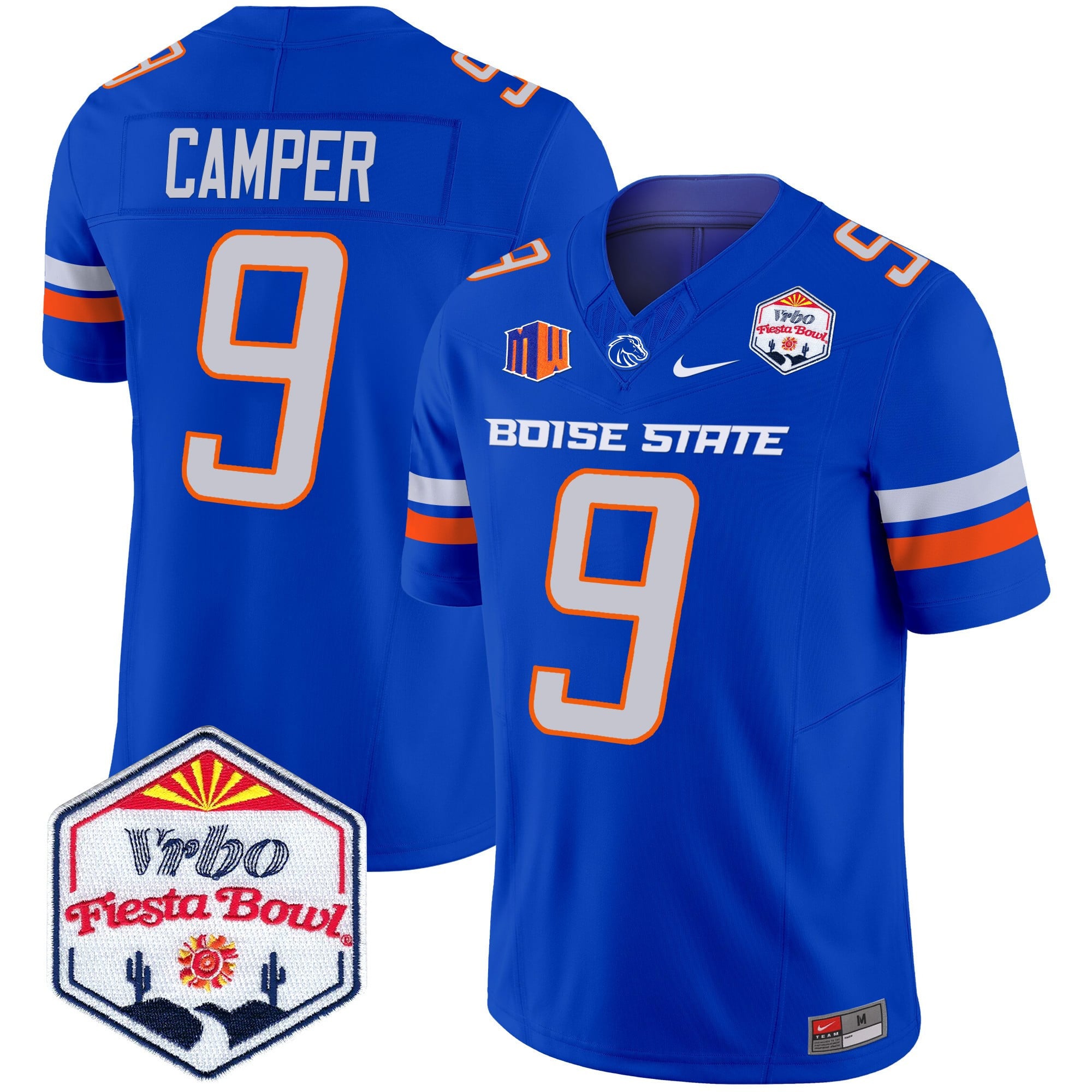 Men's Boise State Broncos 2025 The Fiesta Bowl Patch Vapor Limited Jersey - All Stitched