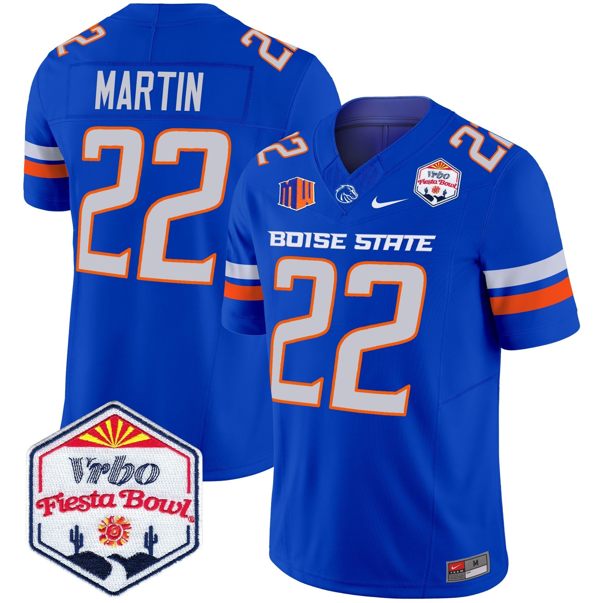 Men's Boise State Broncos 2025 The Fiesta Bowl Patch Vapor Limited Jersey - All Stitched