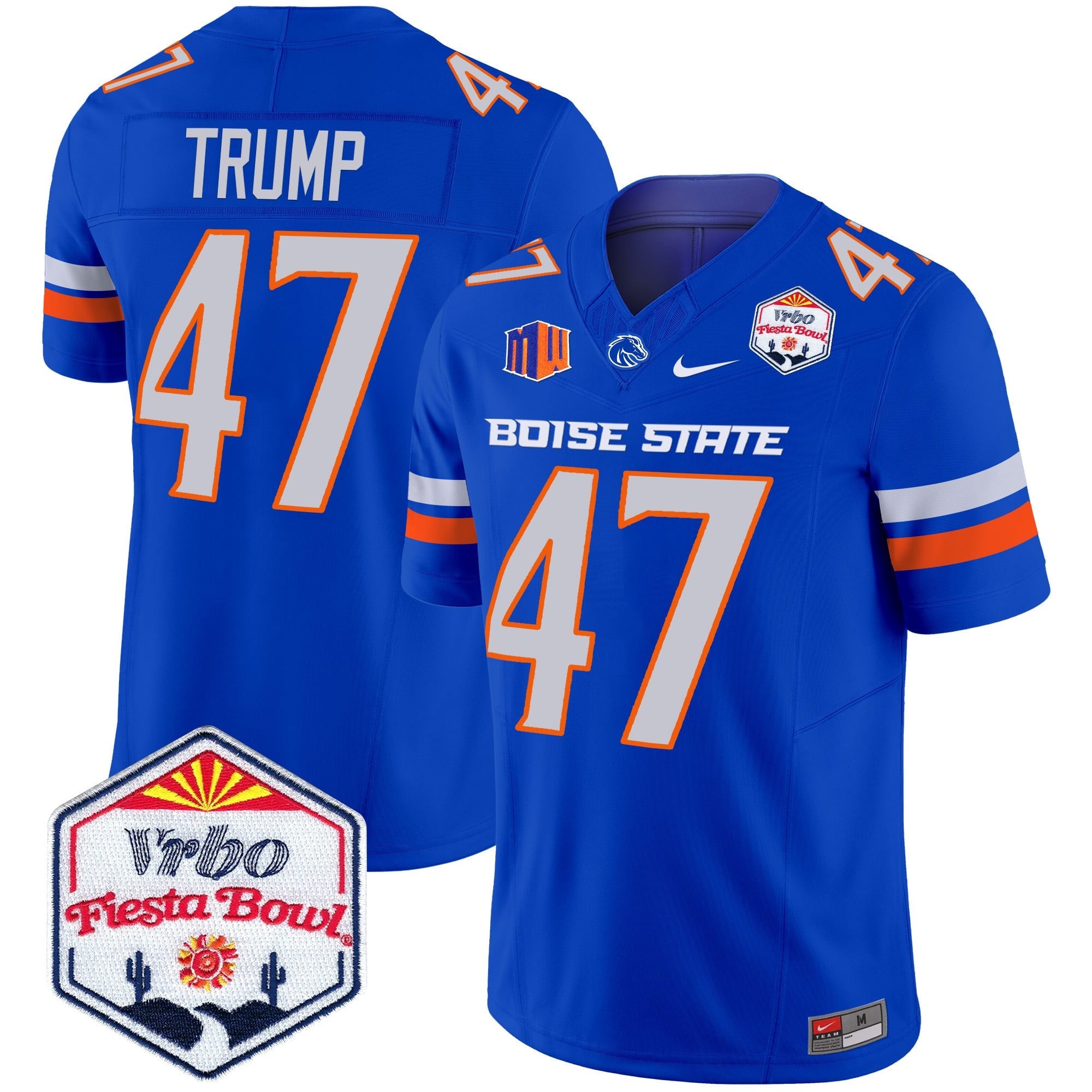 Men's Boise State Broncos 2025 The Fiesta Bowl Patch Vapor Limited Jersey - All Stitched