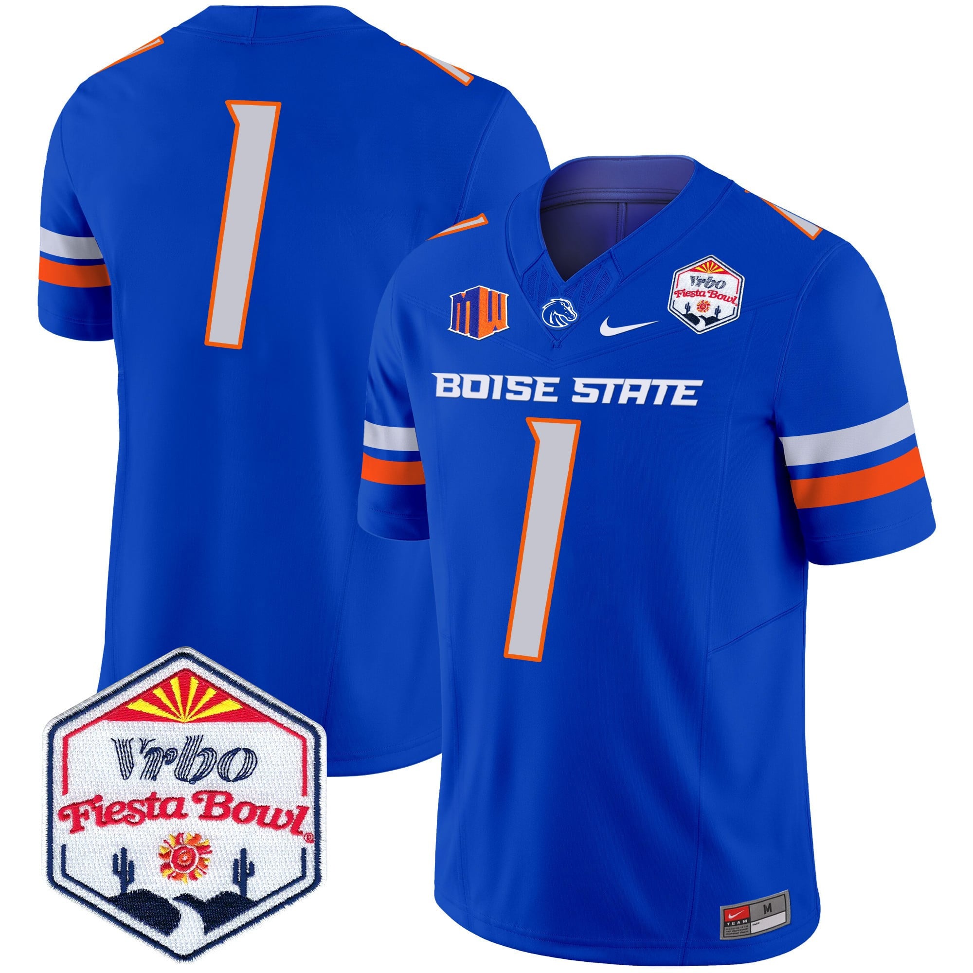 Men's Boise State Broncos 2025 The Fiesta Bowl Patch Vapor Limited Jersey - All Stitched