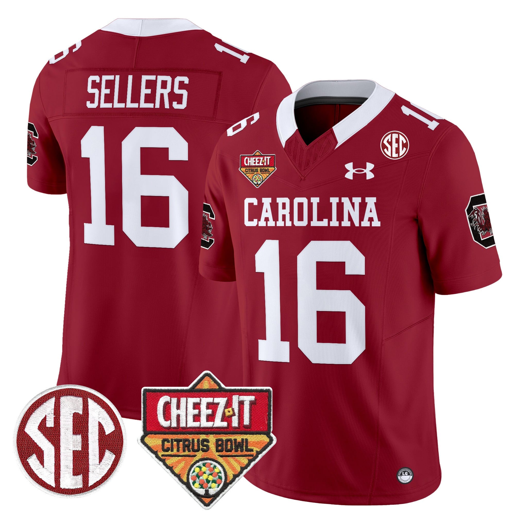 Men's South Carolina Gamecocks 1980 Throwback Cheez-It Citrus Bowl Patch Vapor Limited Jersey - All Stitched