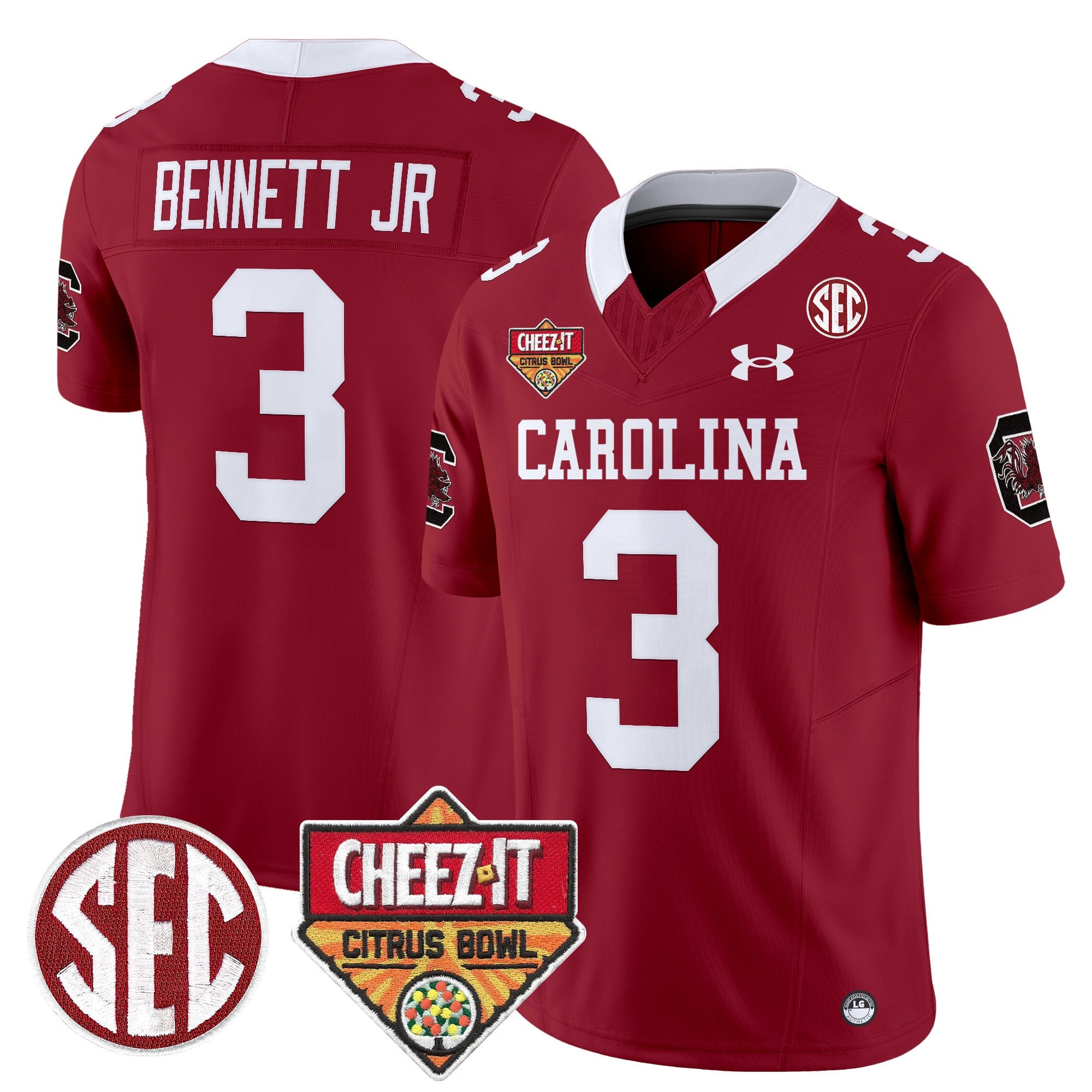 Men's South Carolina Gamecocks 1980 Throwback Cheez-It Citrus Bowl Patch Vapor Limited Jersey - All Stitched