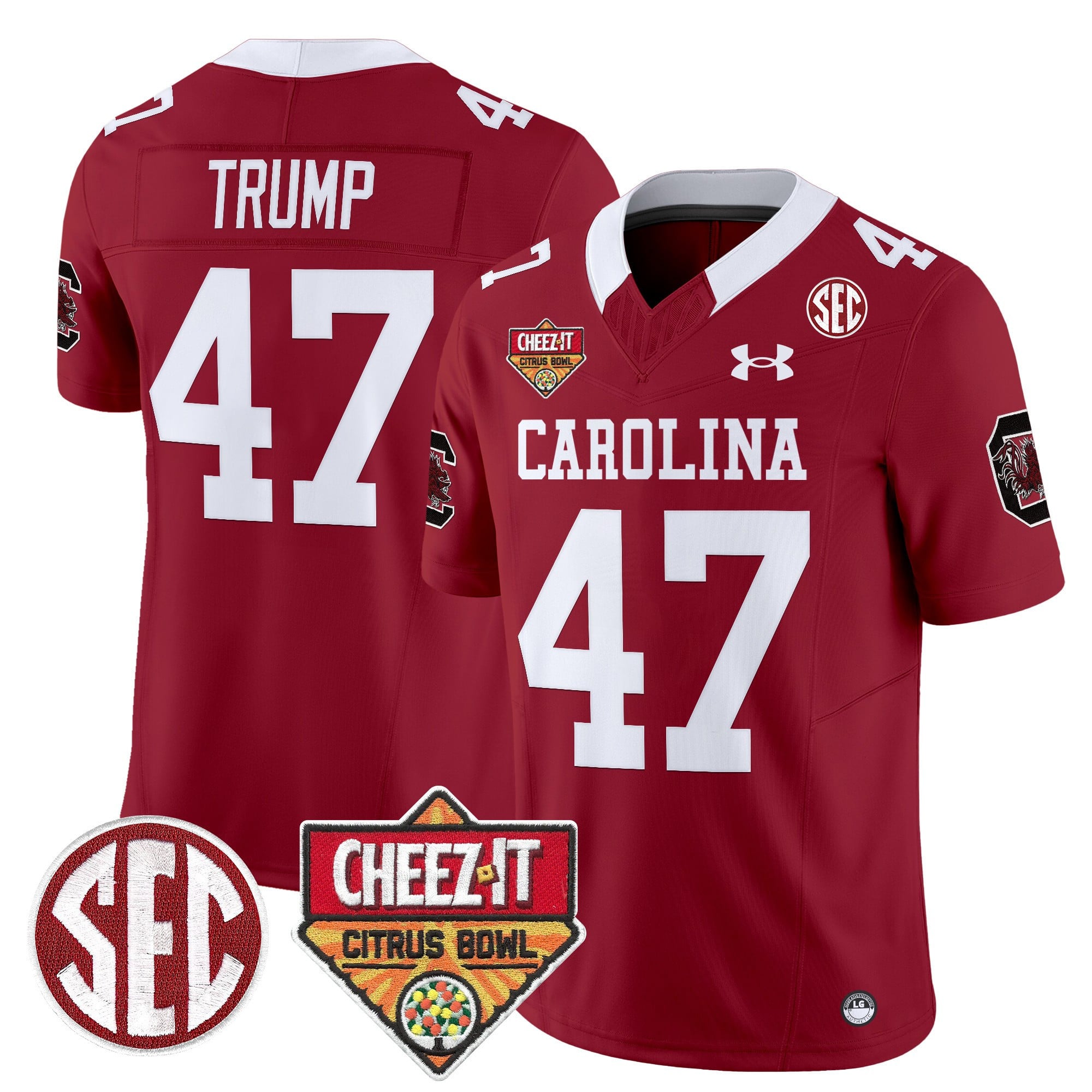 Men's South Carolina Gamecocks 1980 Throwback Cheez-It Citrus Bowl Patch Vapor Limited Jersey - All Stitched