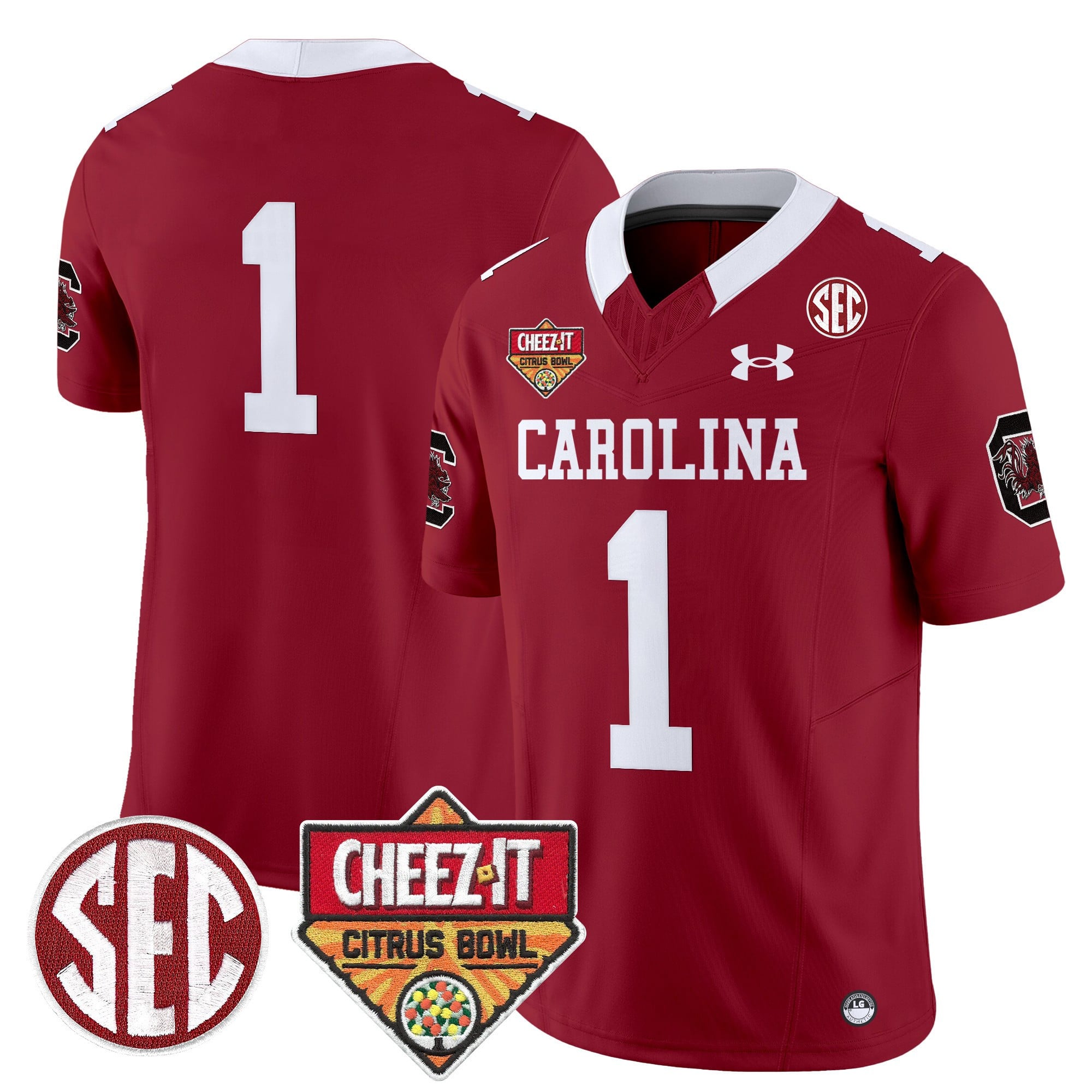 Men's South Carolina Gamecocks 1980 Throwback Cheez-It Citrus Bowl Patch Vapor Limited Jersey - All Stitched