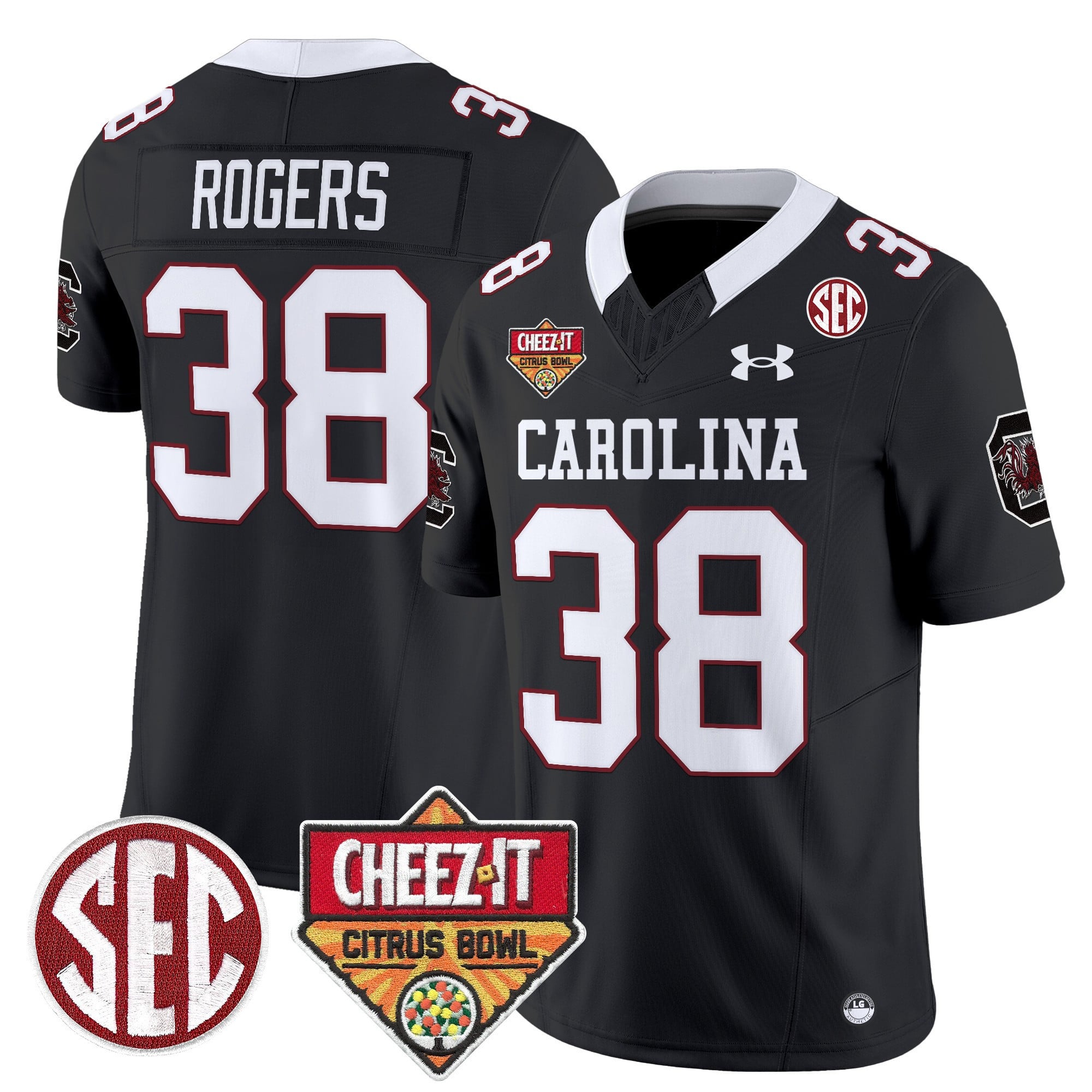Men's South Carolina Gamecocks 1980 Throwback Cheez-It Citrus Bowl Patch Vapor Limited Jersey - All Stitched