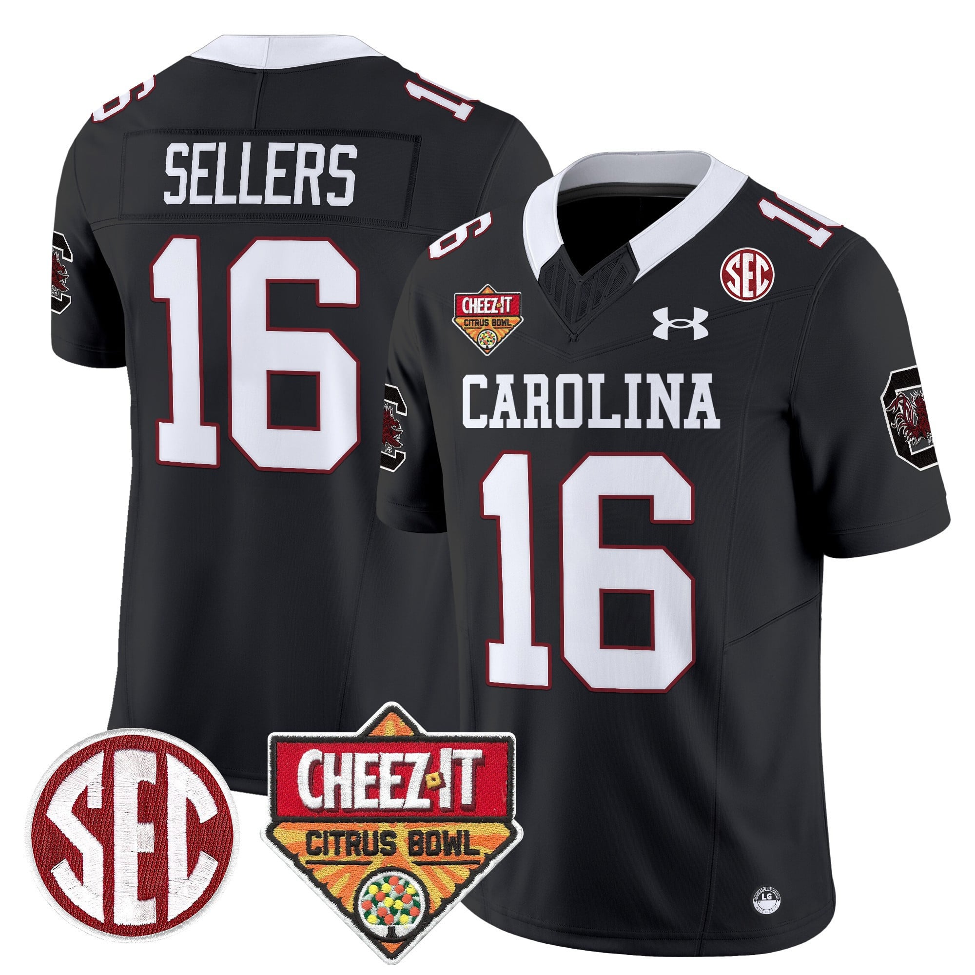 Men's South Carolina Gamecocks 1980 Throwback Cheez-It Citrus Bowl Patch Vapor Limited Jersey - All Stitched