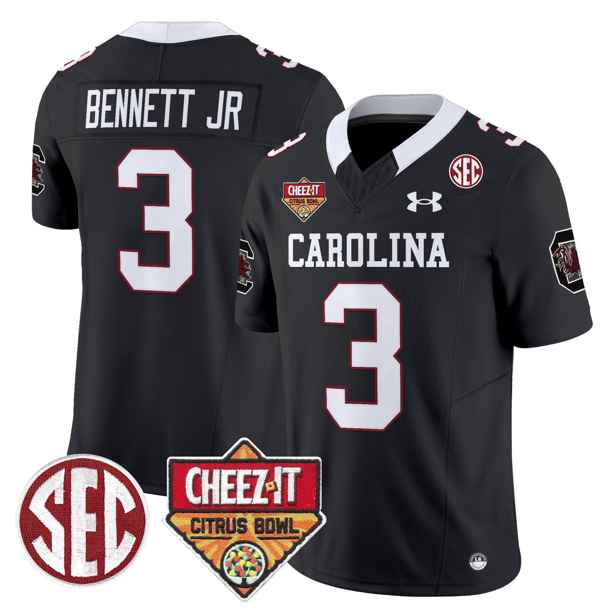 Men's South Carolina Gamecocks 1980 Throwback Cheez-It Citrus Bowl Patch Vapor Limited Jersey - All Stitched