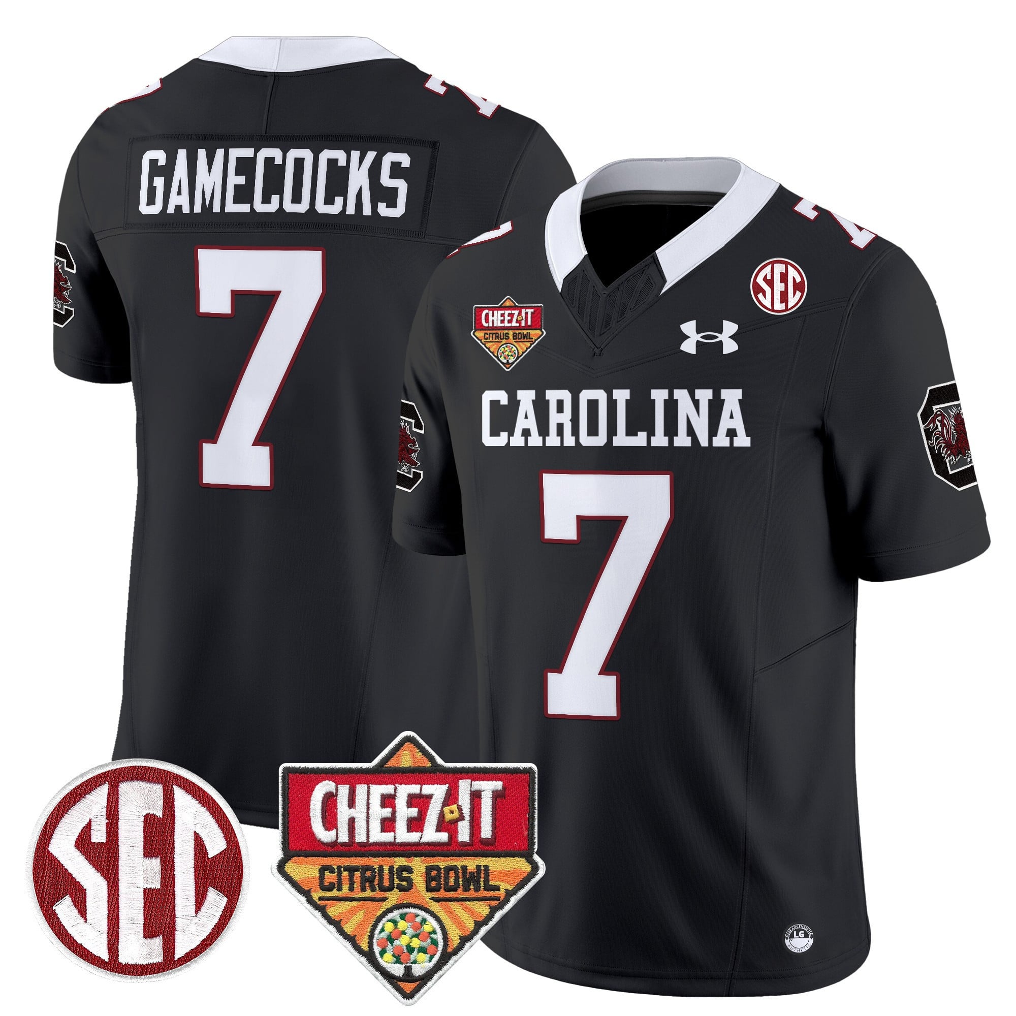Men's South Carolina Gamecocks 1980 Throwback Cheez-It Citrus Bowl Patch Vapor Limited Jersey - All Stitched