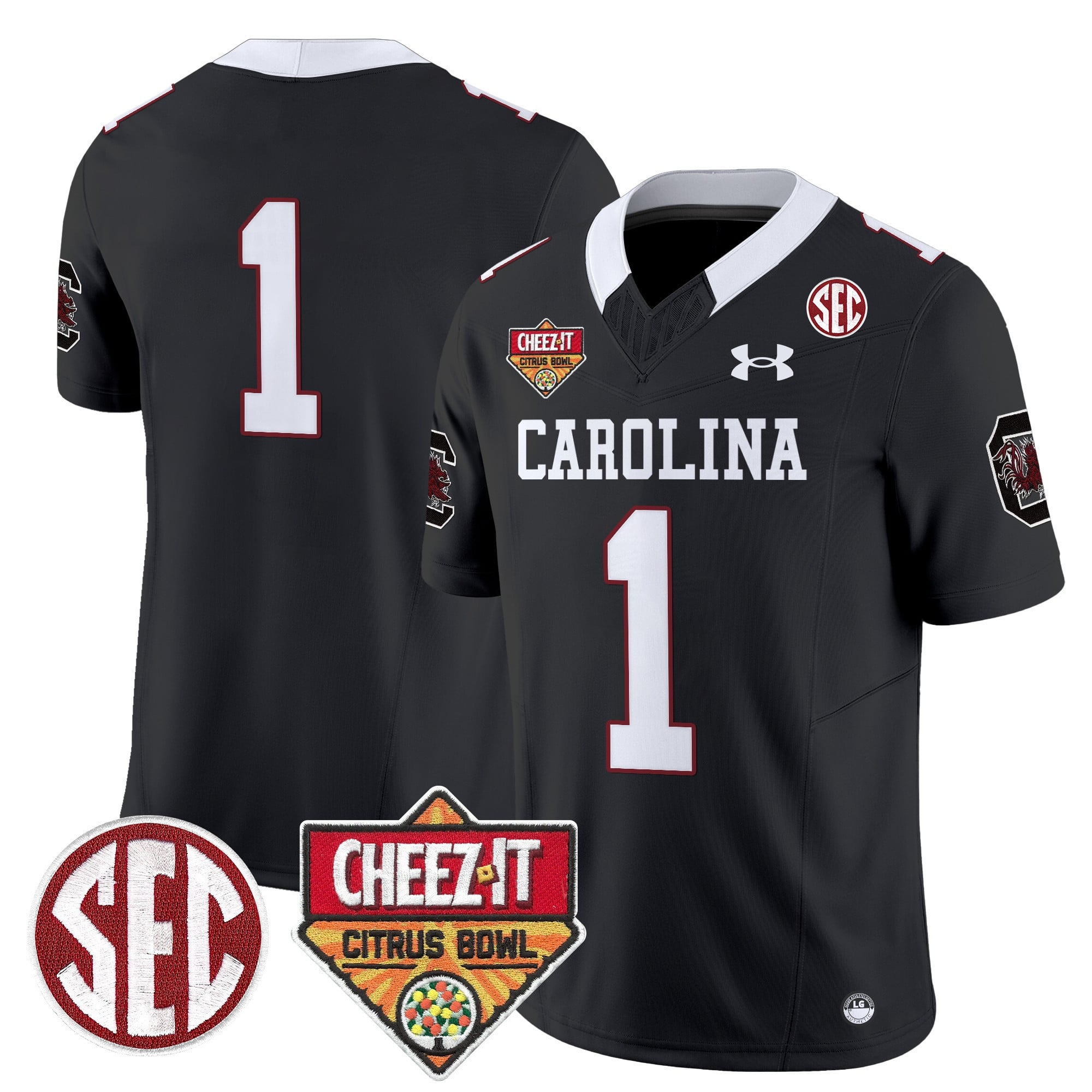 Men's South Carolina Gamecocks 1980 Throwback Cheez-It Citrus Bowl Patch Vapor Limited Jersey - All Stitched