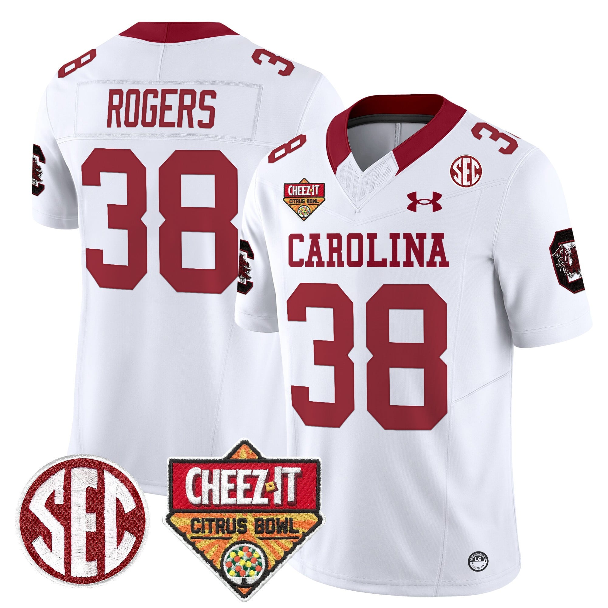 Men's South Carolina Gamecocks 1980 Throwback Cheez-It Citrus Bowl Patch Vapor Limited Jersey - All Stitched