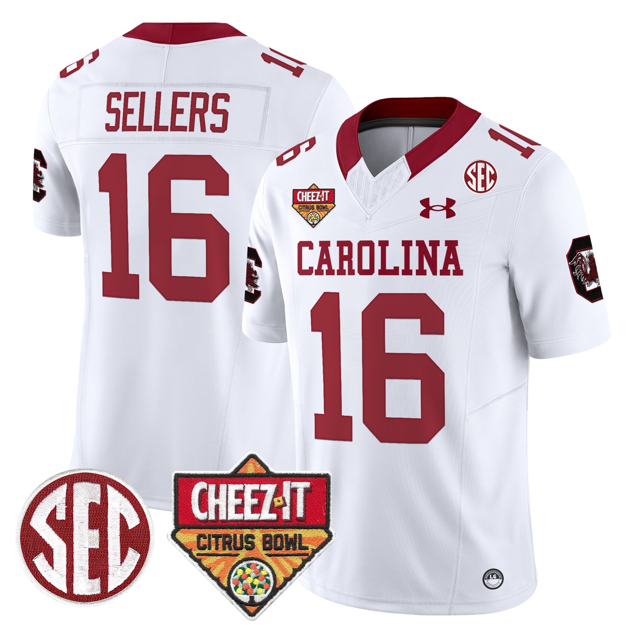 Men's South Carolina Gamecocks 1980 Throwback Cheez-It Citrus Bowl Patch Vapor Limited Jersey - All Stitched