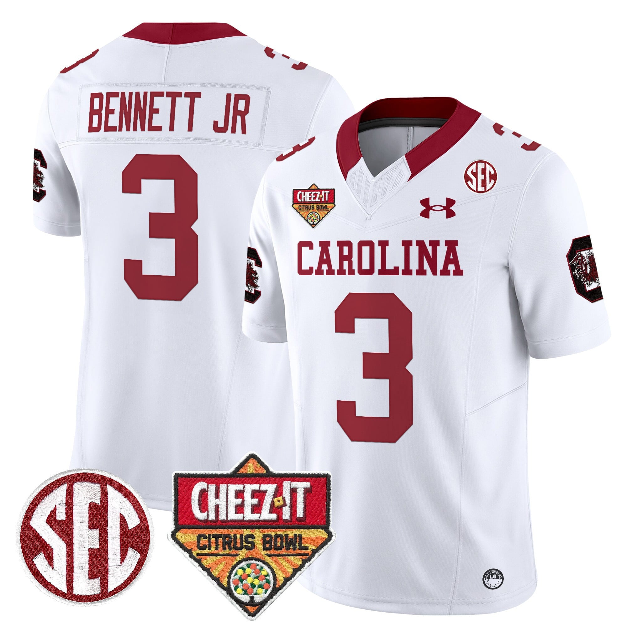 Men's South Carolina Gamecocks 1980 Throwback Cheez-It Citrus Bowl Patch Vapor Limited Jersey - All Stitched