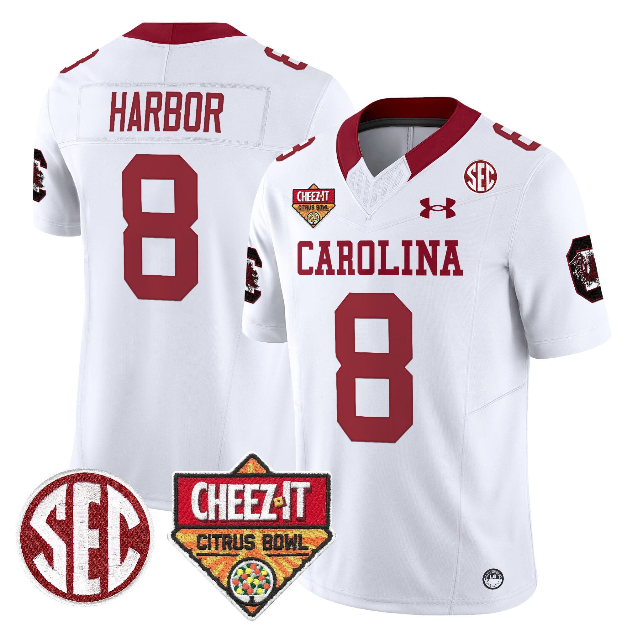 Men's South Carolina Gamecocks 1980 Throwback Cheez-It Citrus Bowl Patch Vapor Limited Jersey - All Stitched