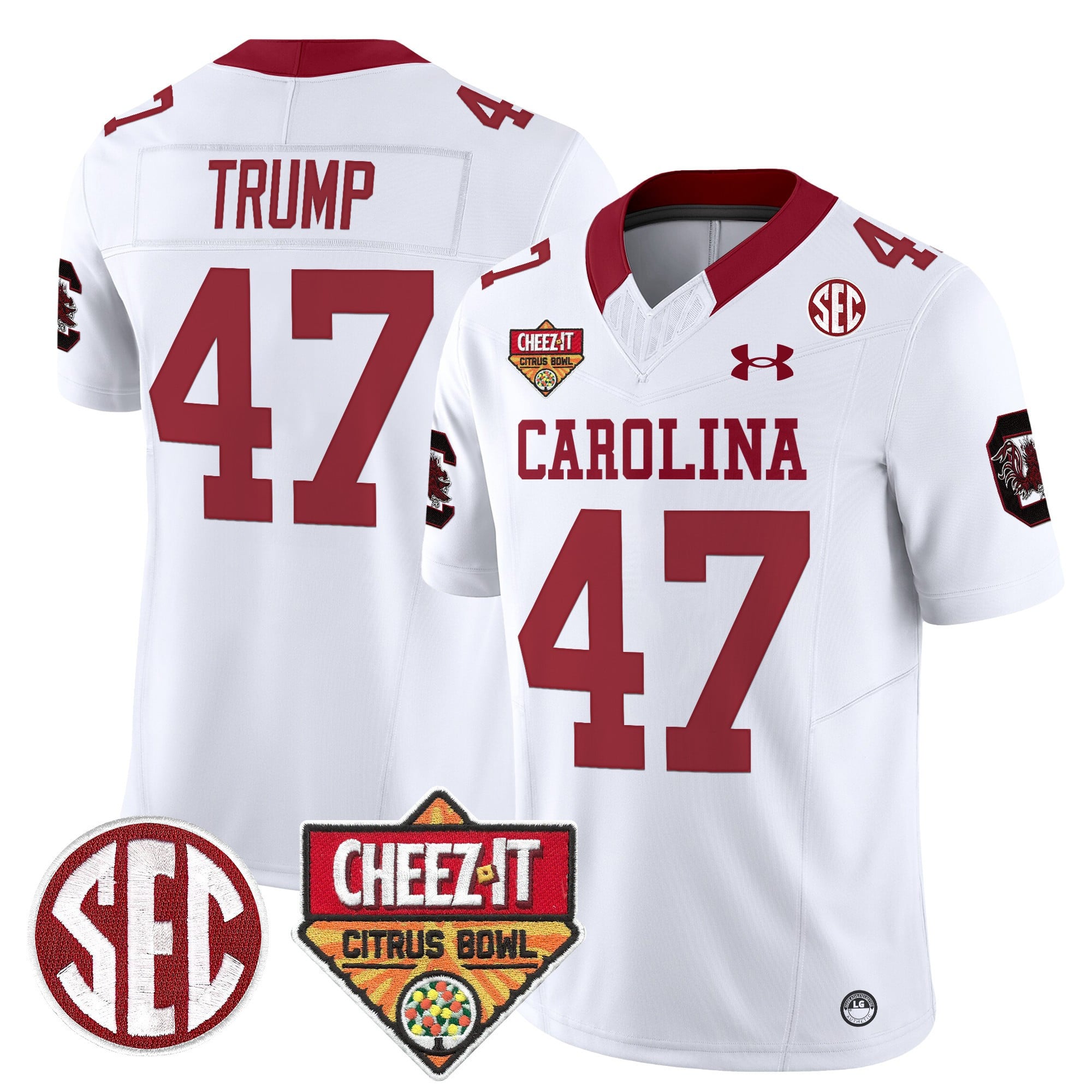 Men's South Carolina Gamecocks 1980 Throwback Cheez-It Citrus Bowl Patch Vapor Limited Jersey - All Stitched