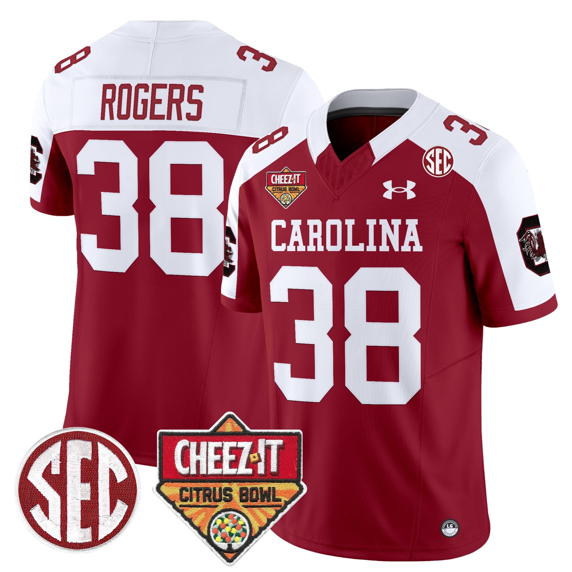Men's South Carolina Gamecocks 1980 Throwback Cheez-It Citrus Bowl Patch Vapor Limited Jersey - All Stitched