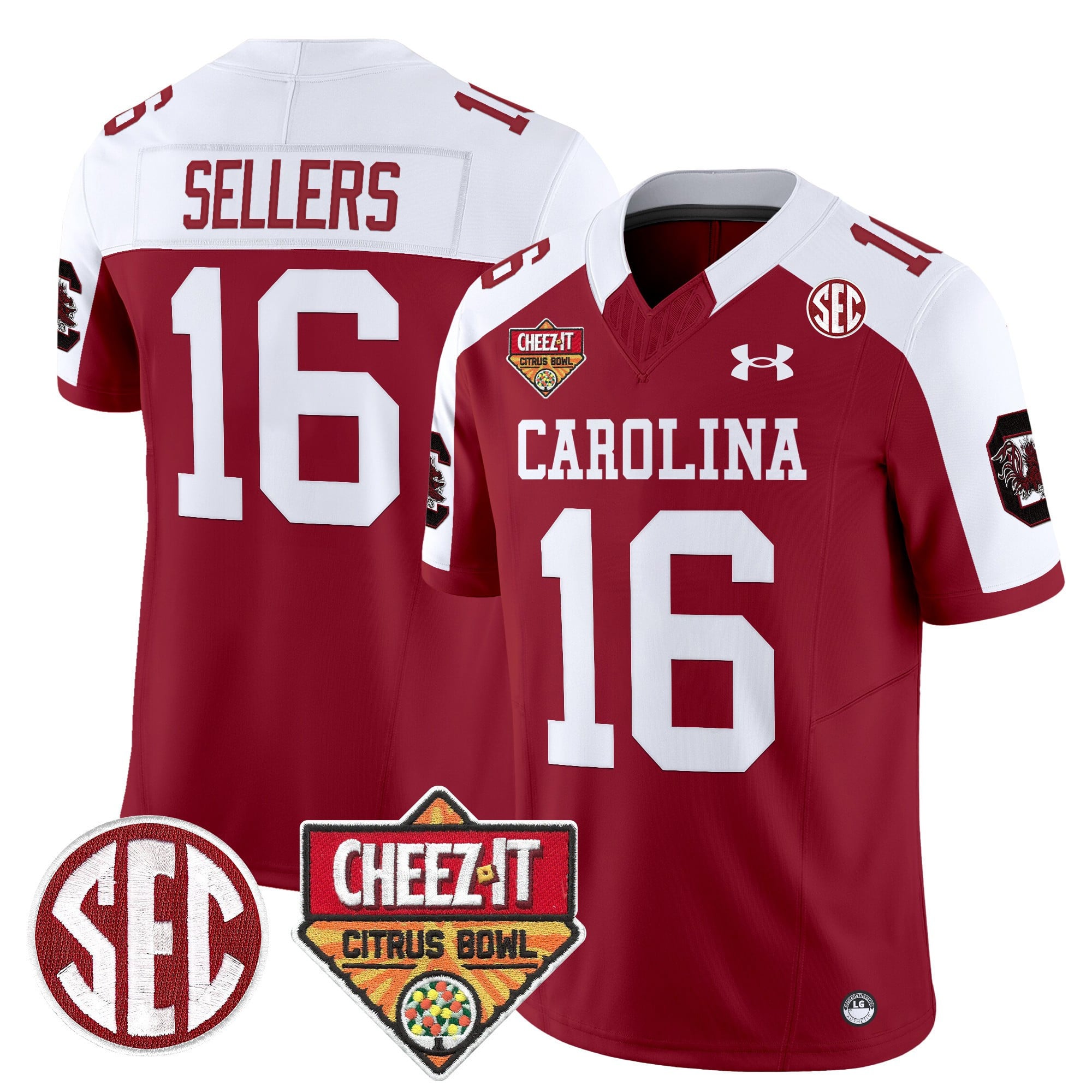 Men's South Carolina Gamecocks 1980 Throwback Cheez-It Citrus Bowl Patch Vapor Limited Jersey - All Stitched