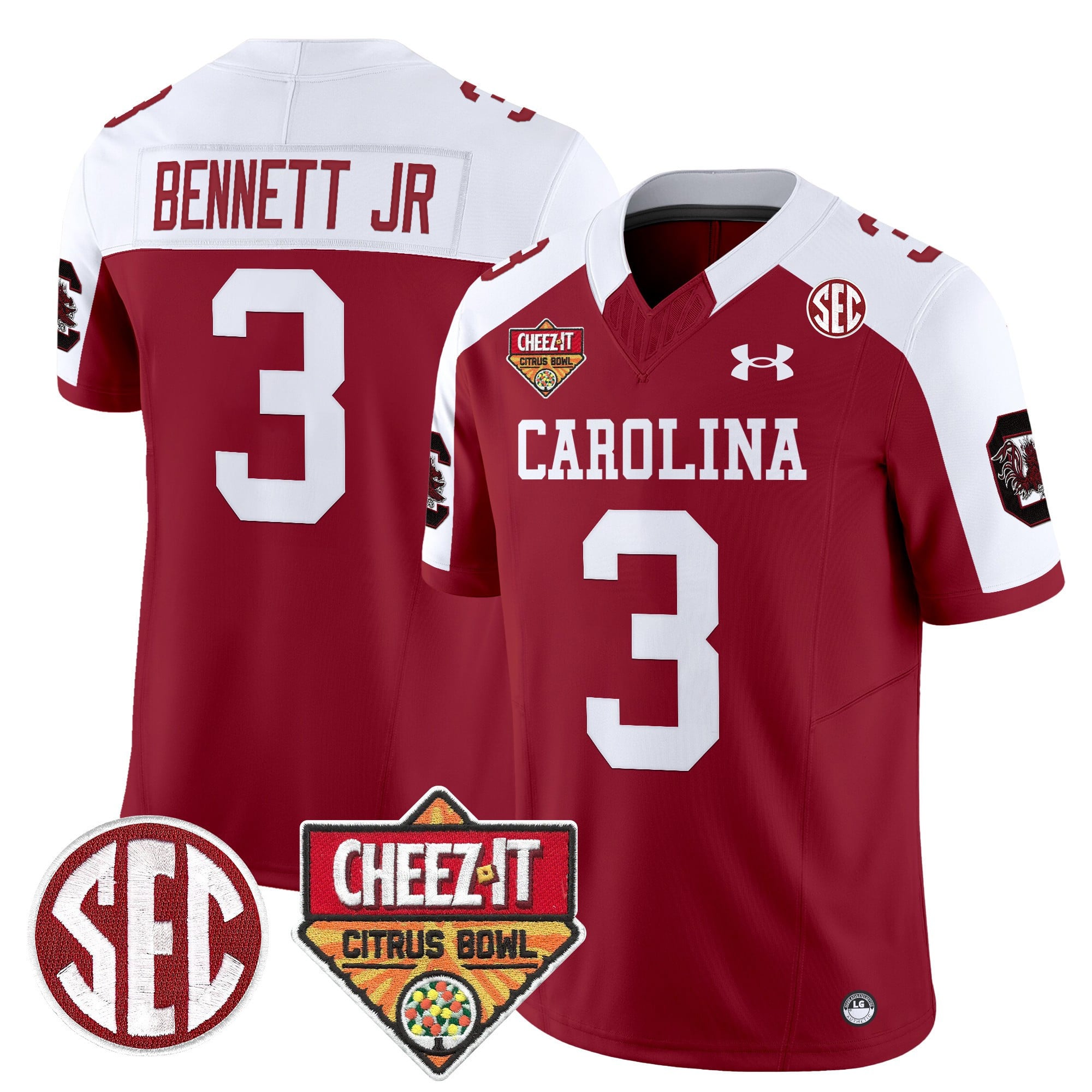 Men's South Carolina Gamecocks 1980 Throwback Cheez-It Citrus Bowl Patch Vapor Limited Jersey - All Stitched