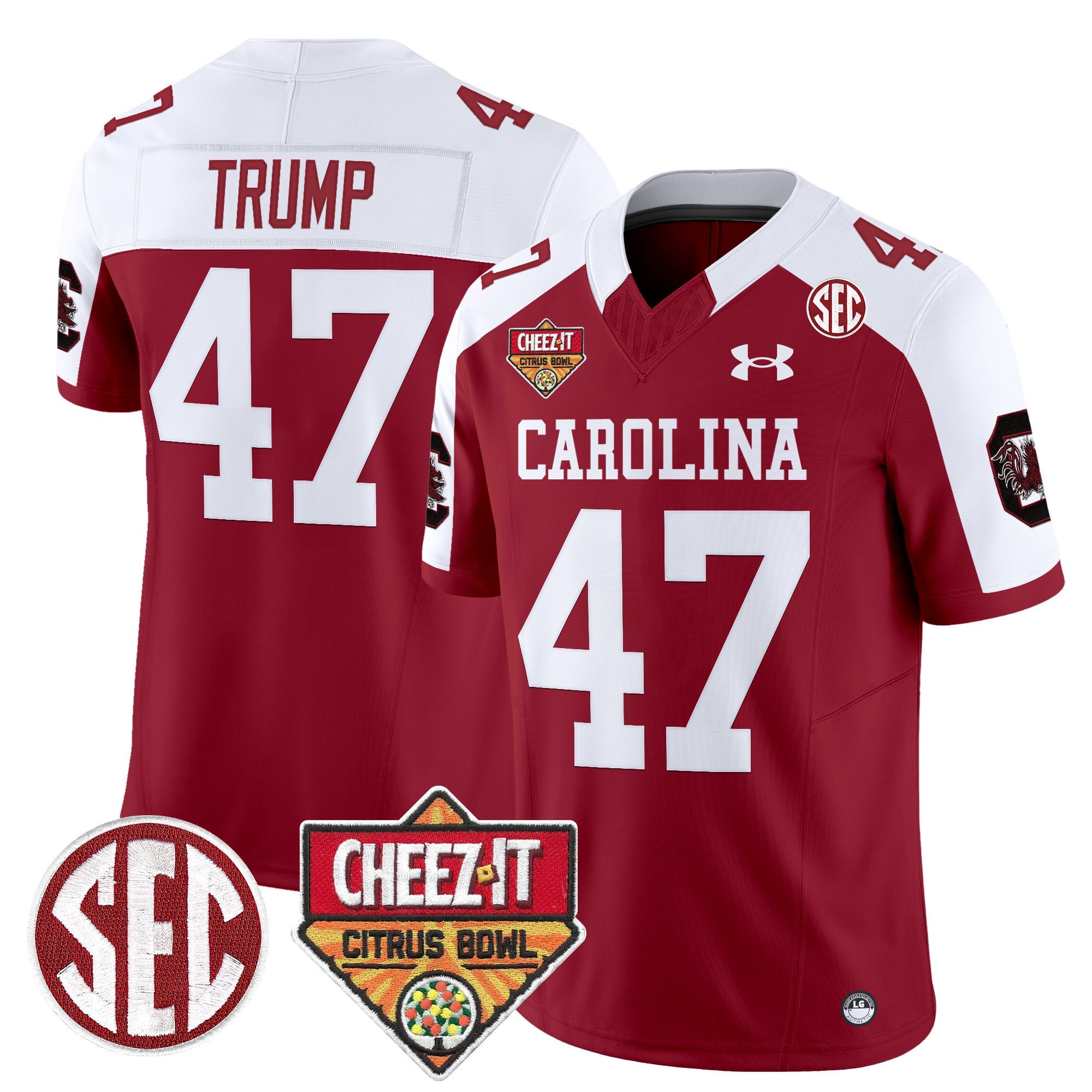 Men's South Carolina Gamecocks 1980 Throwback Cheez-It Citrus Bowl Patch Vapor Limited Jersey - All Stitched