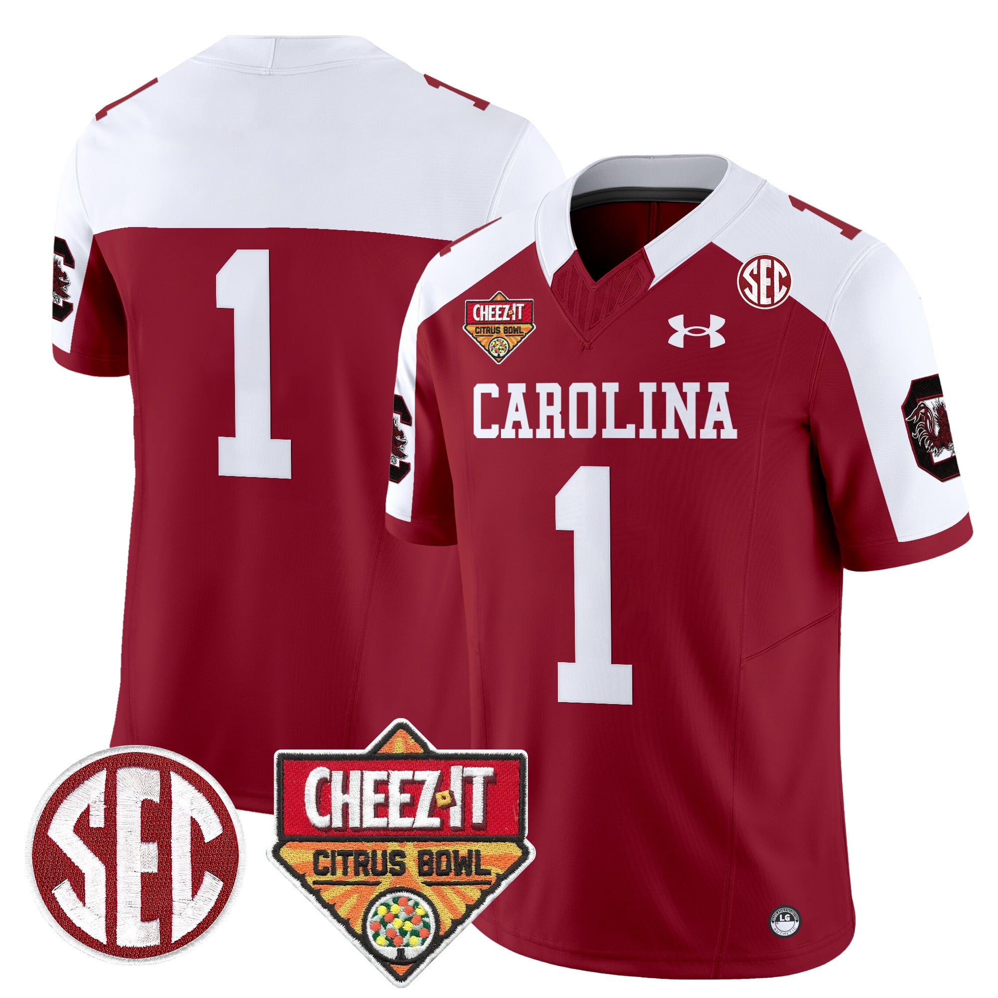 Men's South Carolina Gamecocks 1980 Throwback Cheez-It Citrus Bowl Patch Vapor Limited Jersey - All Stitched