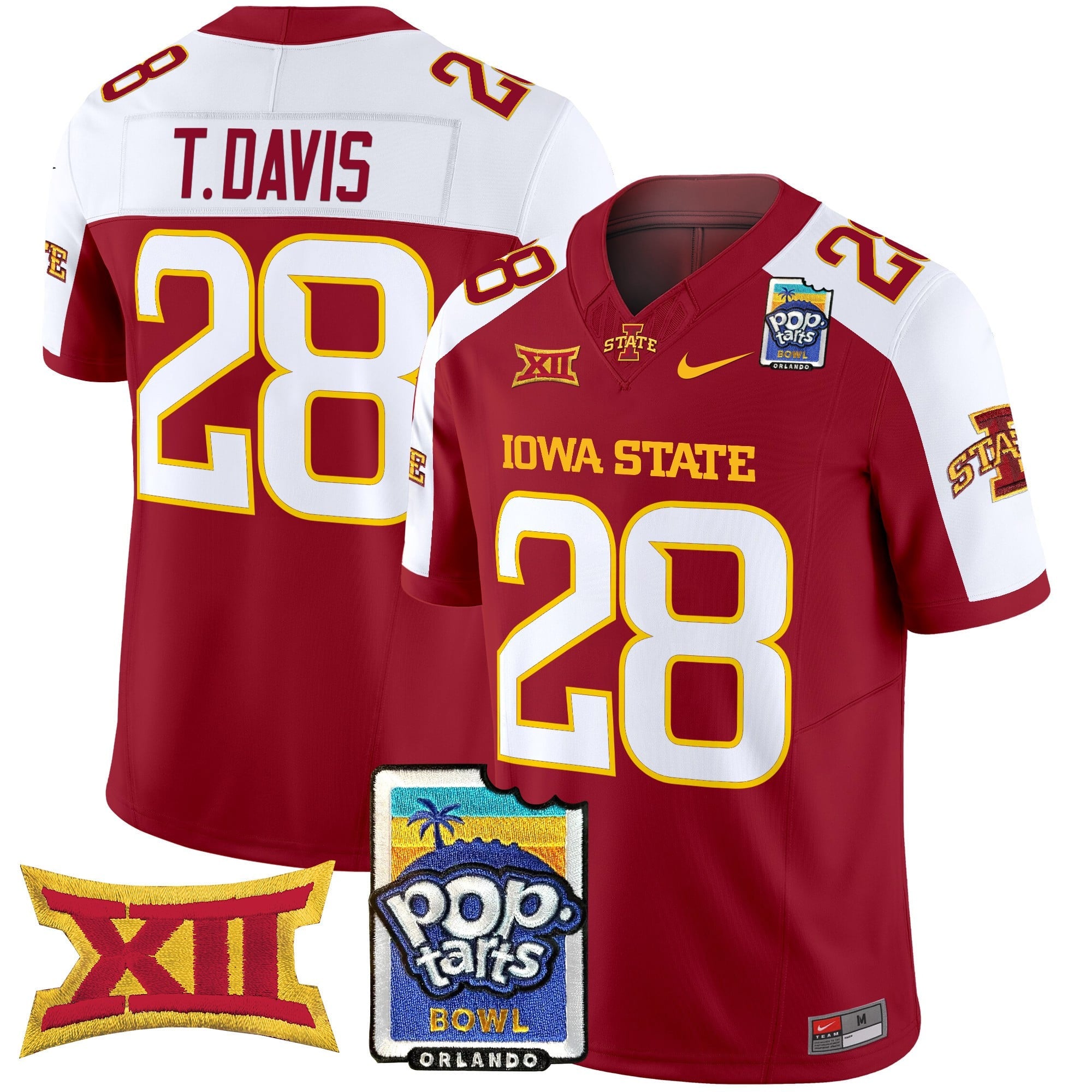 Men's Iowa State Cyclones 2025 PopTarts Bowl Patch Vapor Limited Jersey - All Stitched