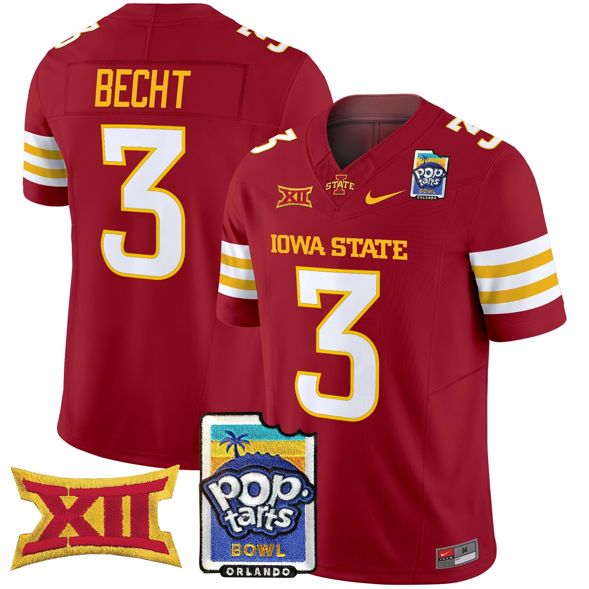 Men's Iowa State Cyclones 2025 PopTarts Bowl Patch Vapor Limited Jersey - All Stitched
