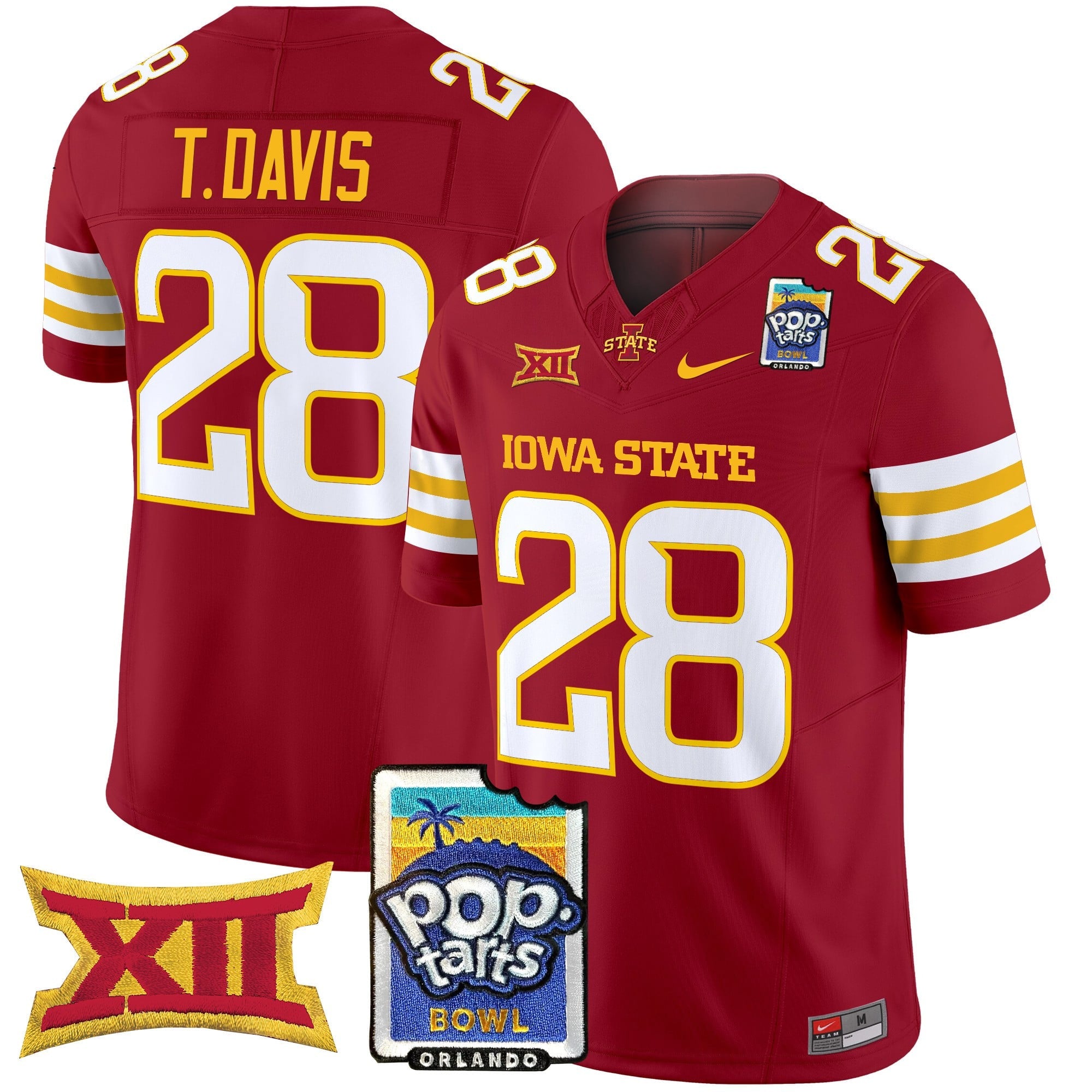 Men's Iowa State Cyclones 2025 PopTarts Bowl Patch Vapor Limited Jersey - All Stitched