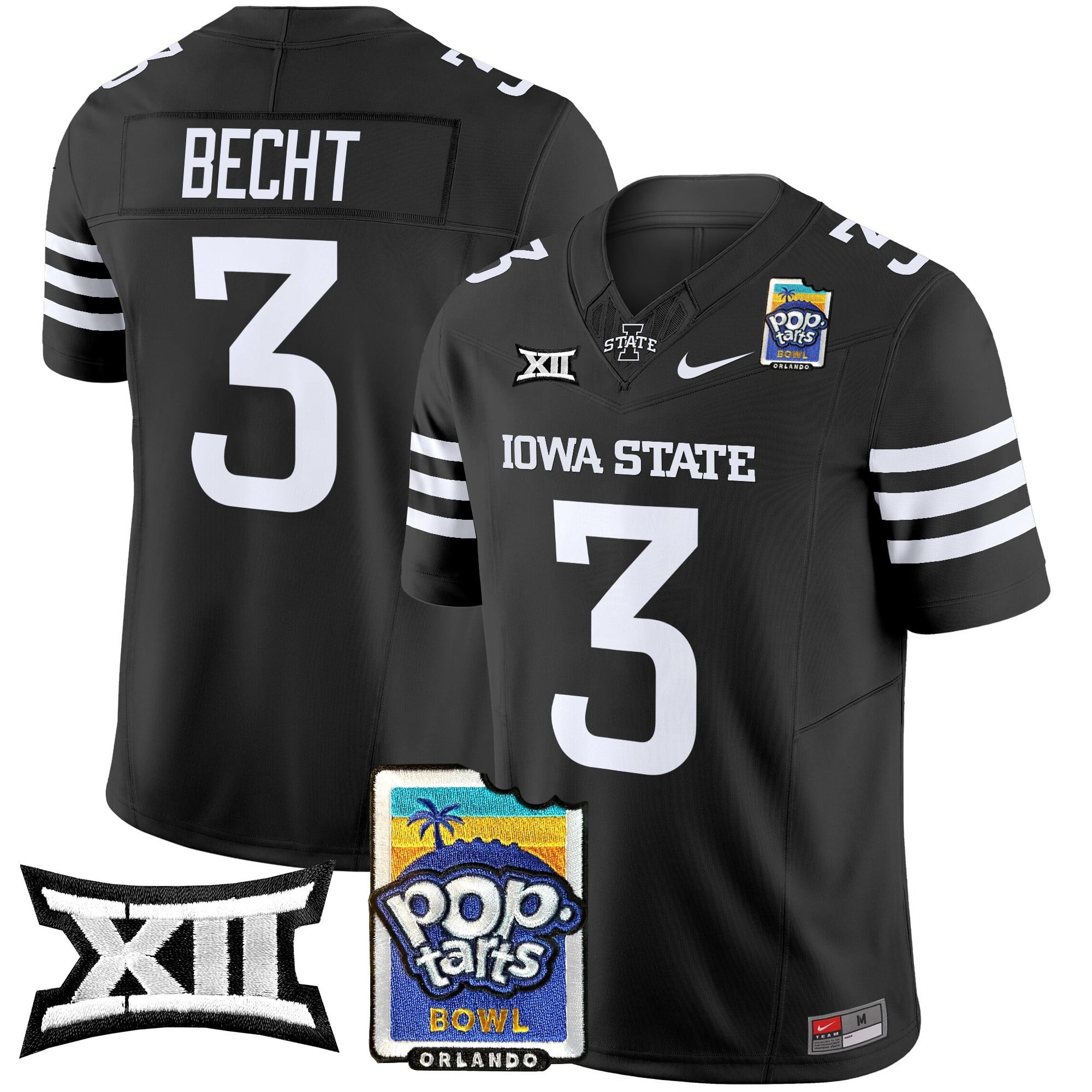 Men's Iowa State Cyclones 2025 PopTarts Bowl Patch Vapor Limited Jersey - All Stitched