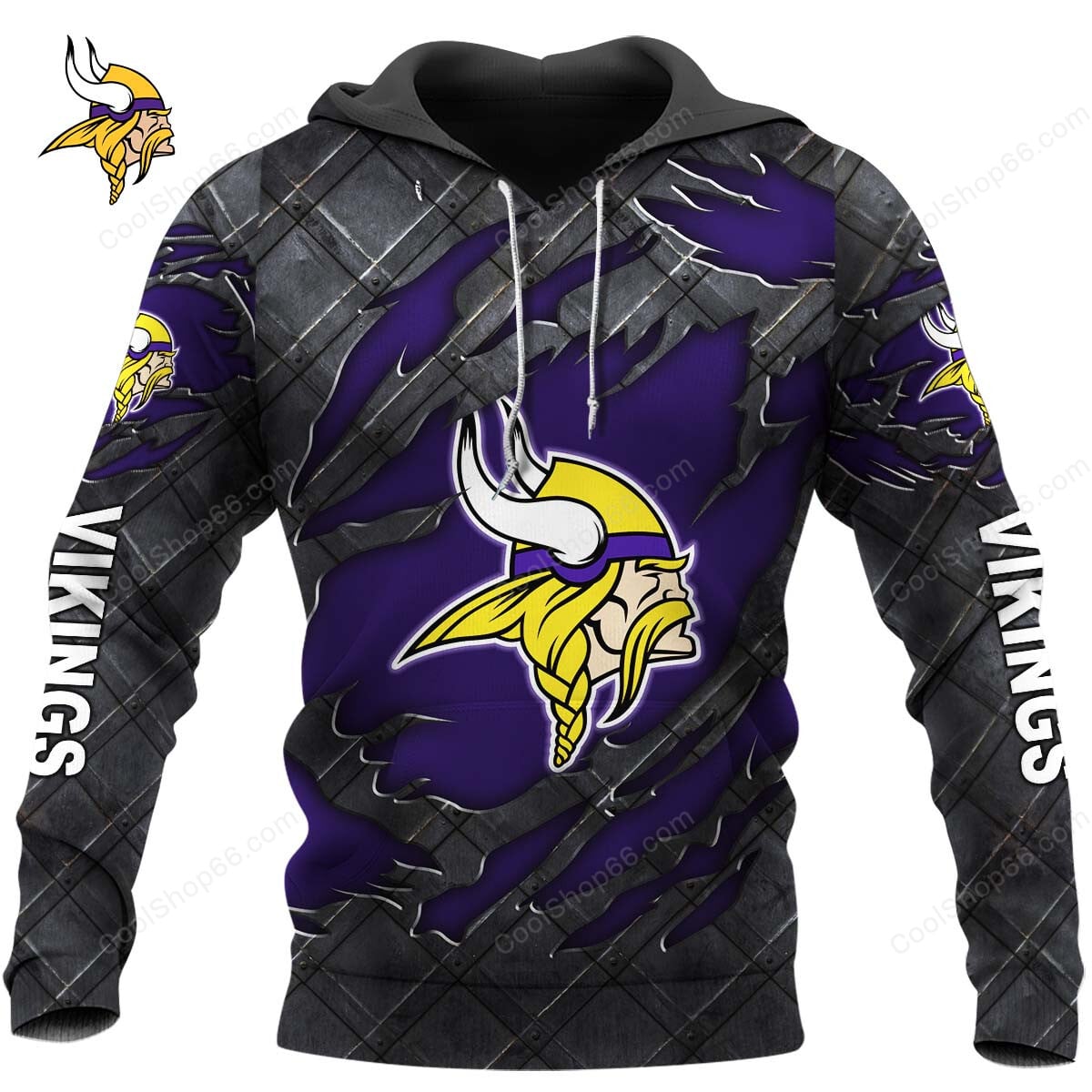 Minnesota Vikings Black Metal Design Shirt