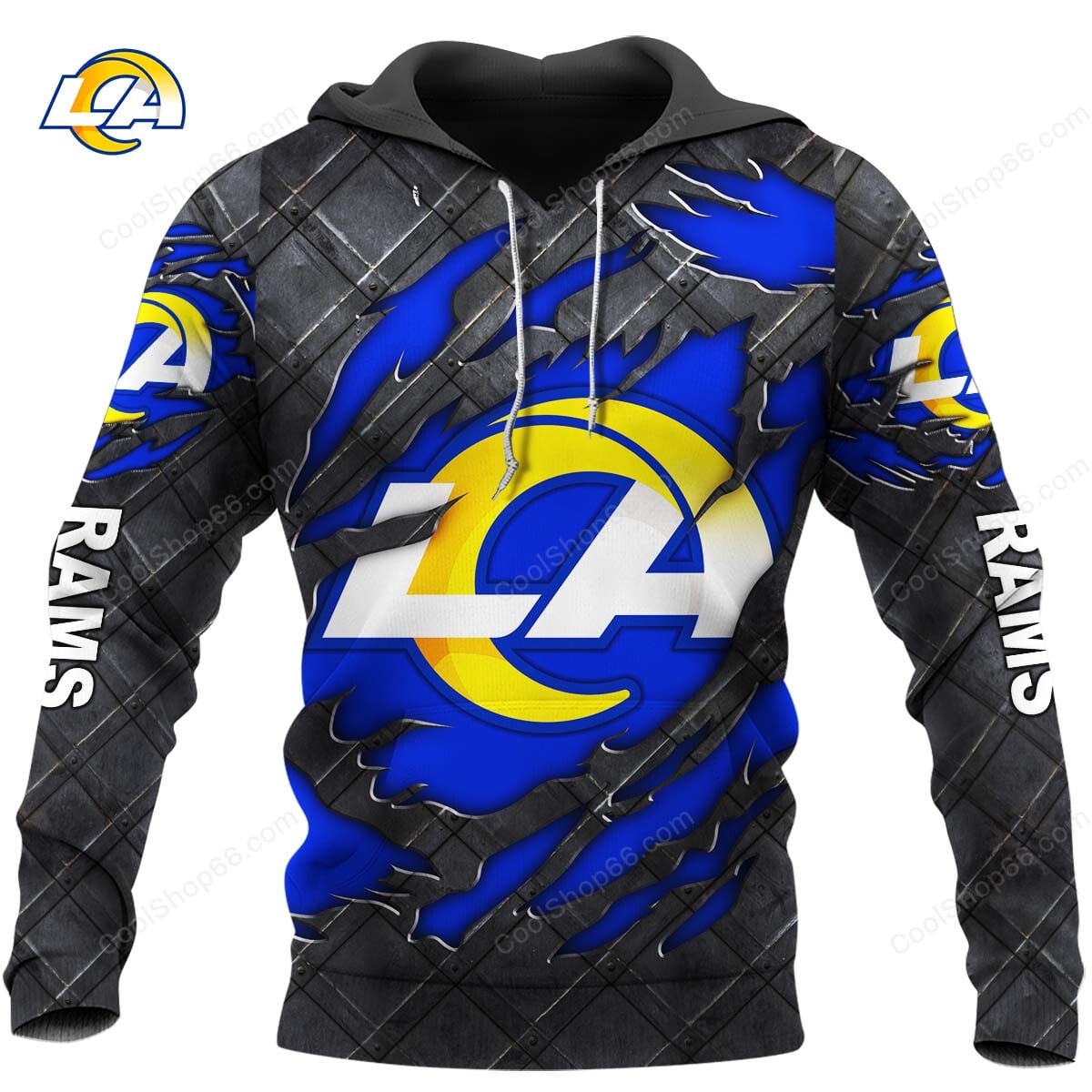 Los Angeles Rams Black Metal Design Shirt