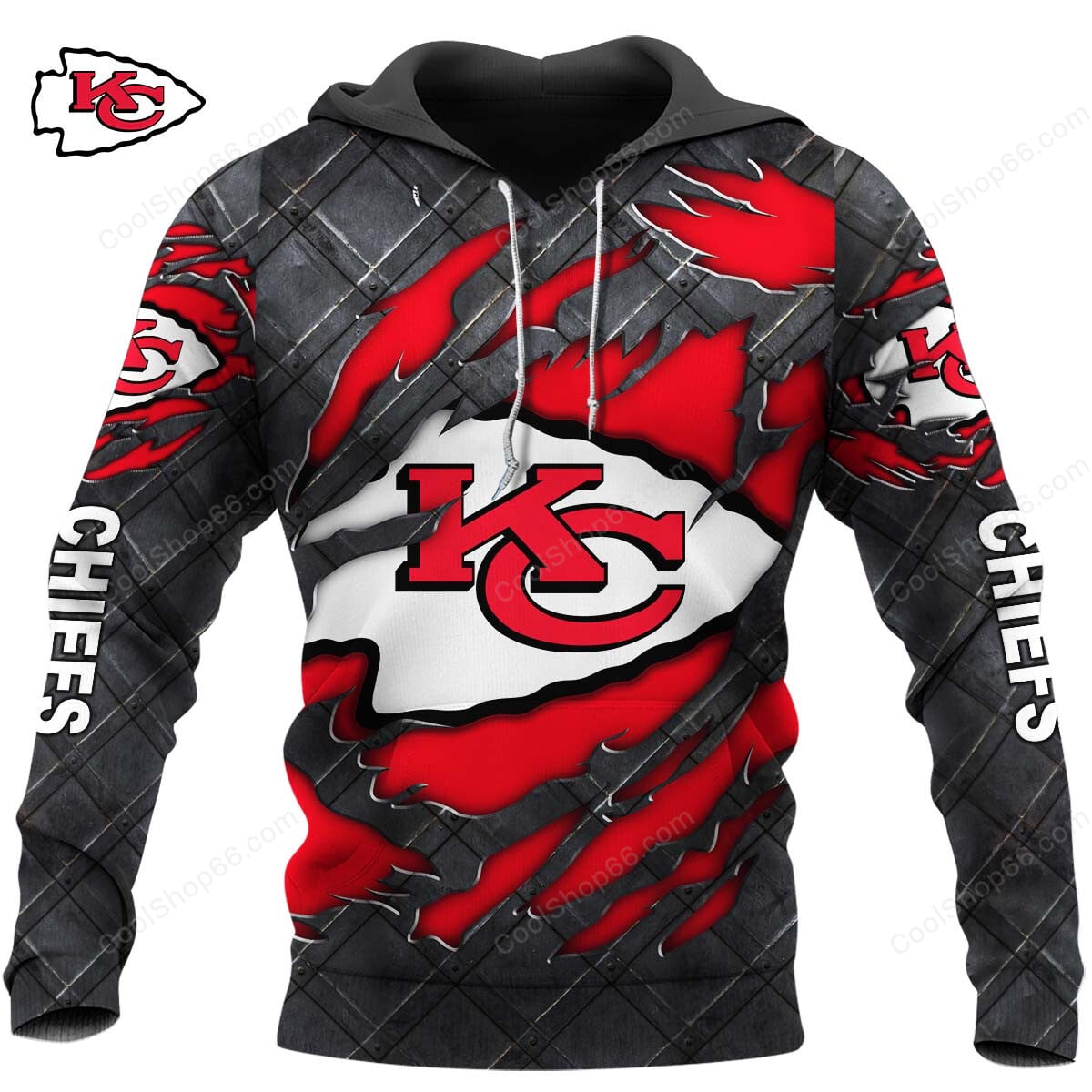 Kansas City Chiefs Black Metal Design Shirt