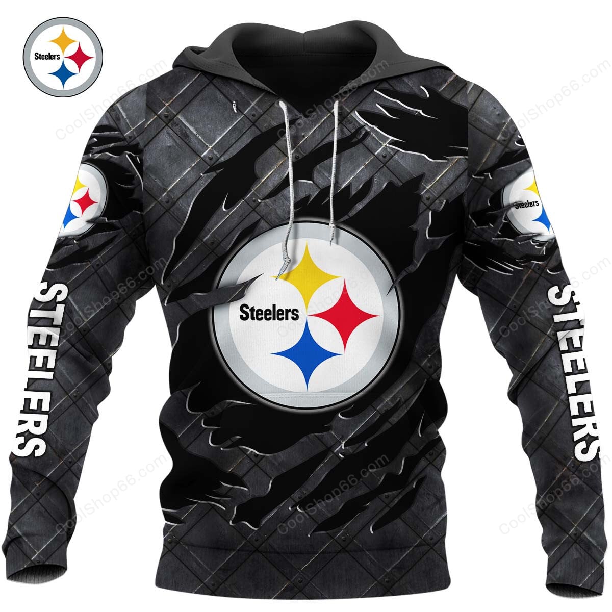 Pittsburgh Steelers Black Metal Design Shirt