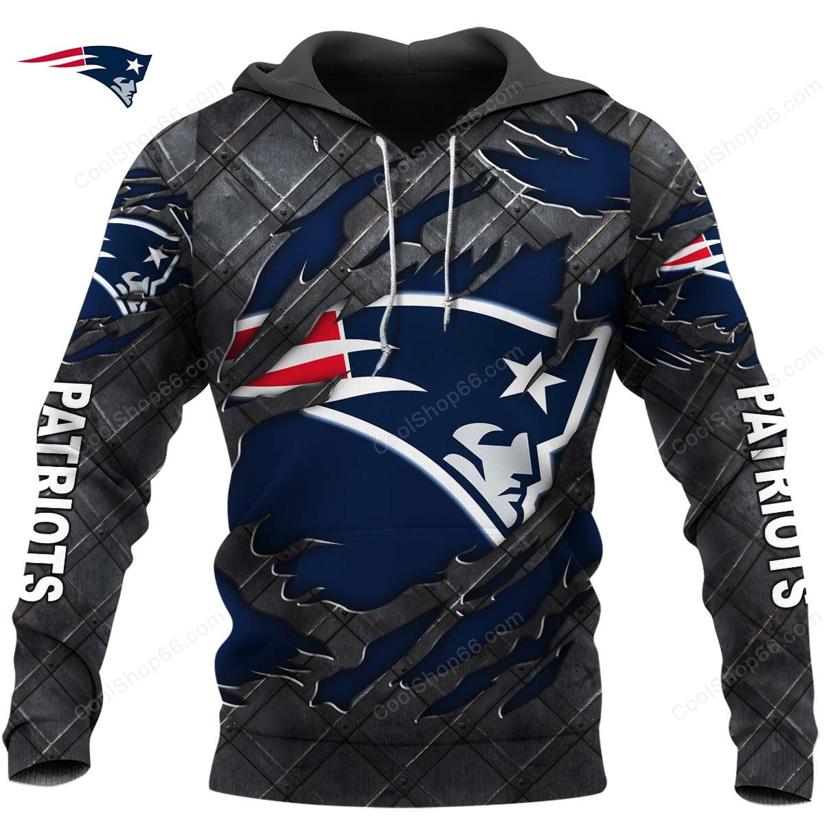 New England Patriots Black Metal Design Shirt