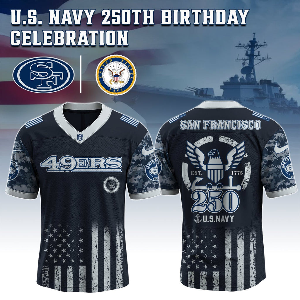 San Francisco 49ers NFL x U.S NAVY 250TH Birthday Special Edition Jersey