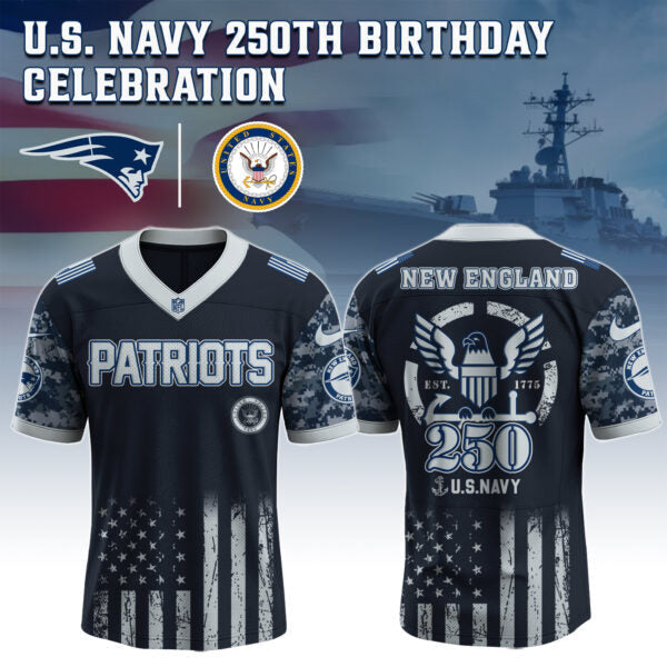 New England Patriots NFL x U.S. NAVY 250TH Birthday Special Edition Jersey
